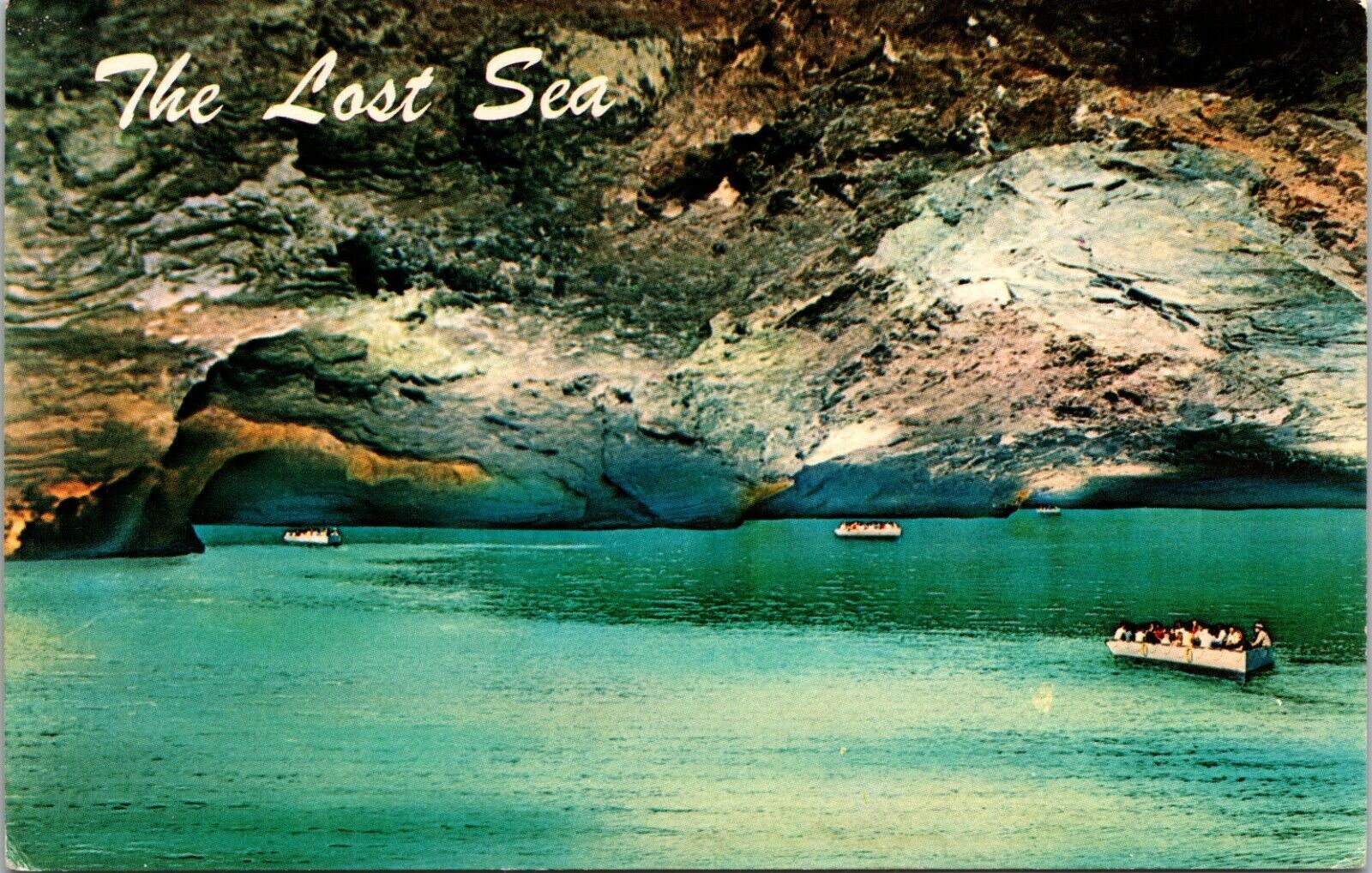 The Lost Sea Worlds Largest Underground Lake Tennessee TN Boats Vtg Postcard