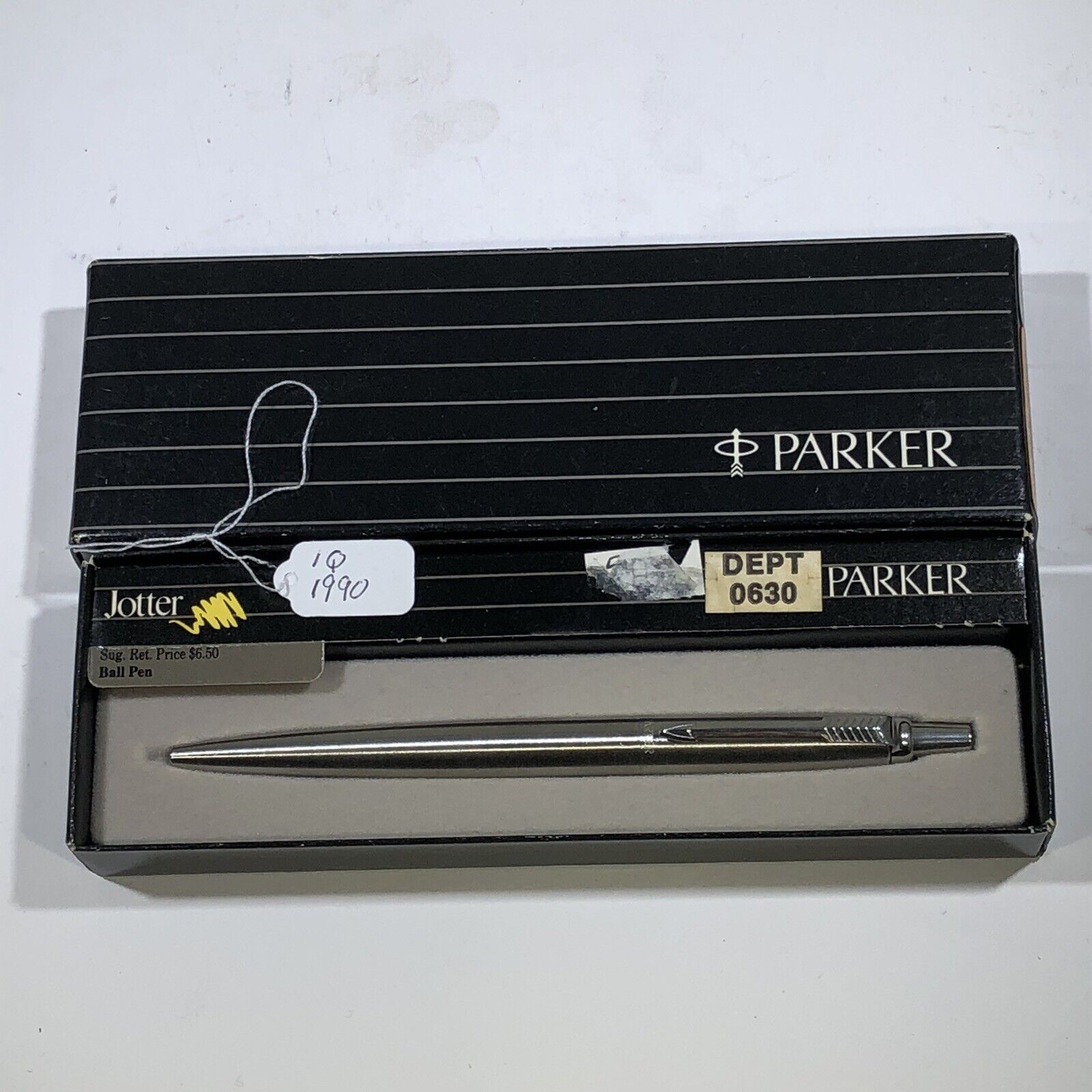 Vintage PARKER Jotter Pen Date Code IQ 1990 Recessed Logo Top NOS in Box