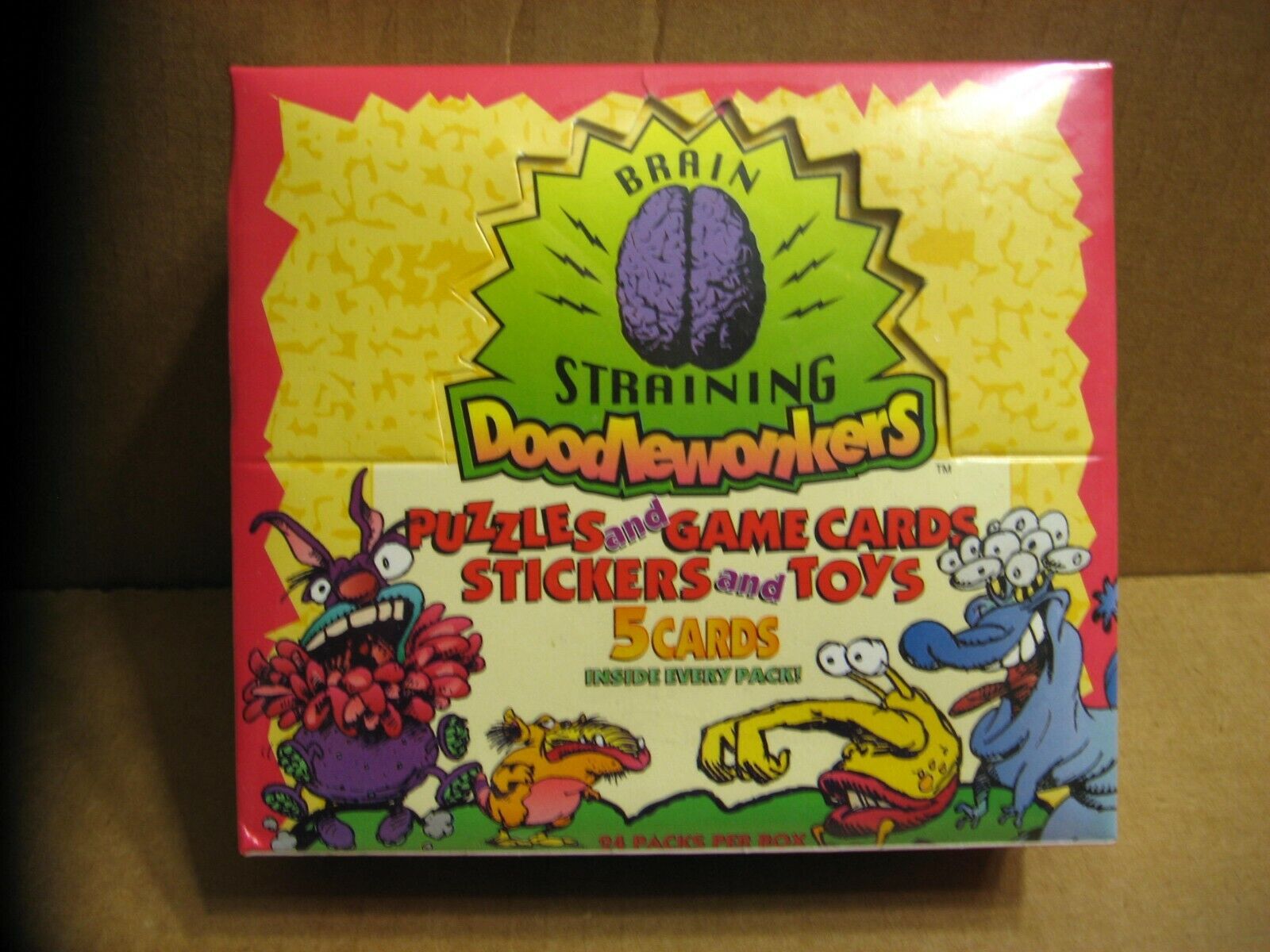 1996 Brain Straining Doodlewonkers Trading Card Box Packs Puzzles Games Stickers