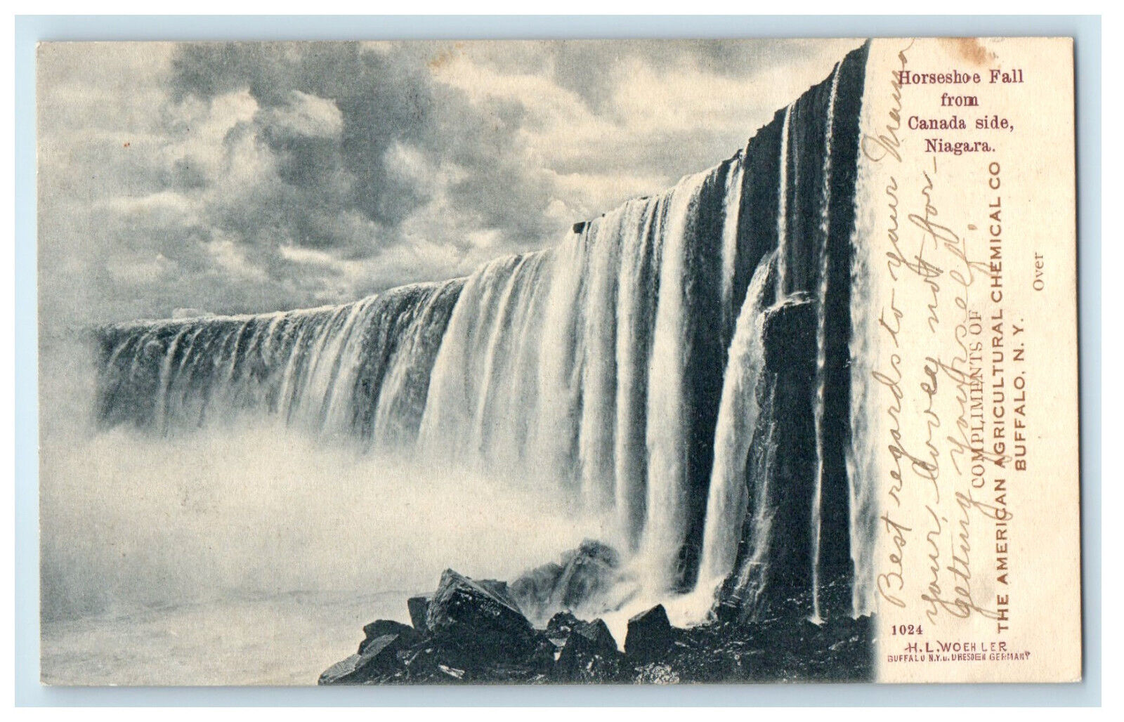 1908 Horseshoe Fall American Agricultural Chemical Co Canada Postcard