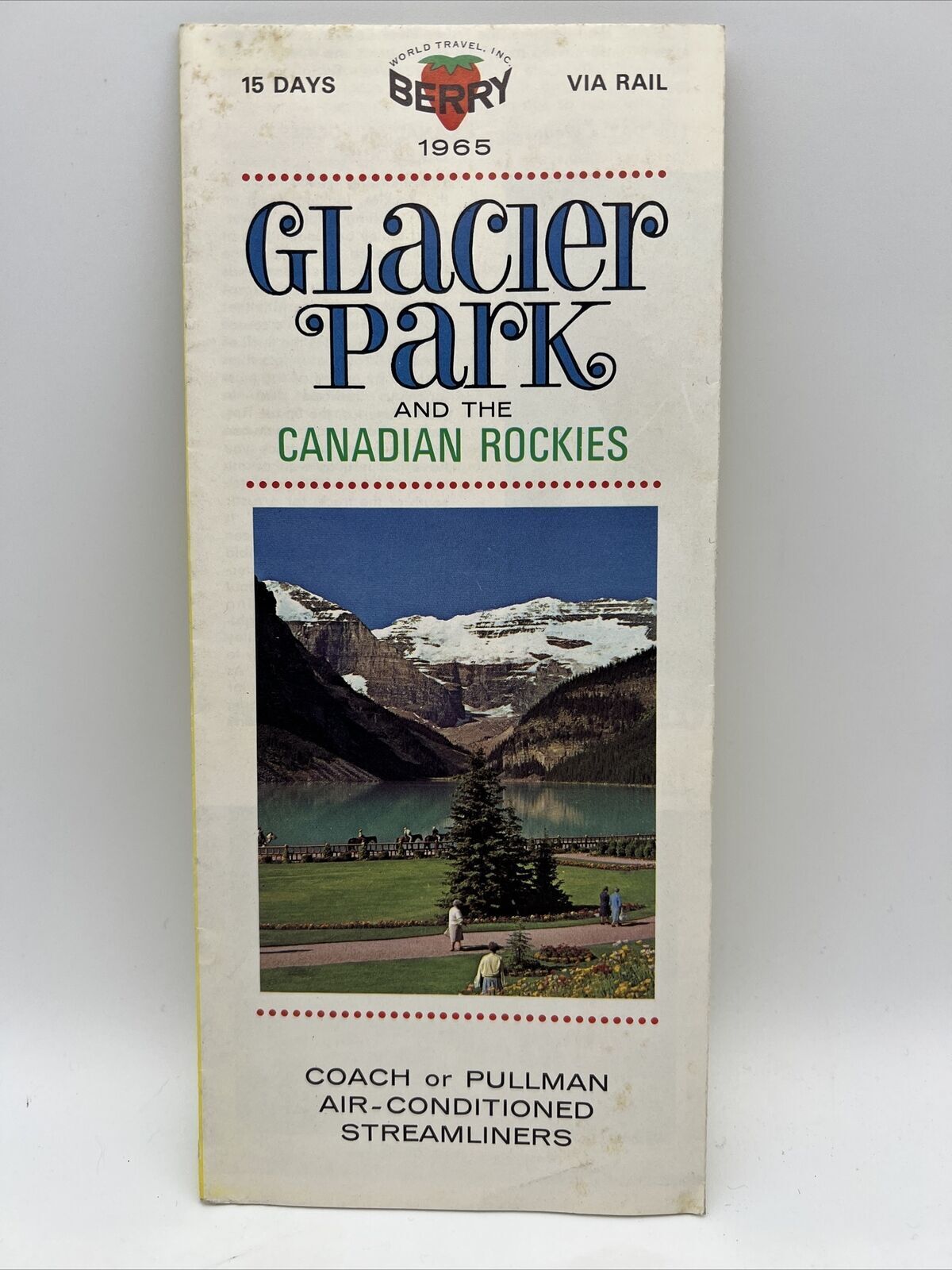 1965 BERRY WORLD TRAVEL GLACIER PARK CANADIAN ROCKIES 15-DAY TOUR Brochure Map