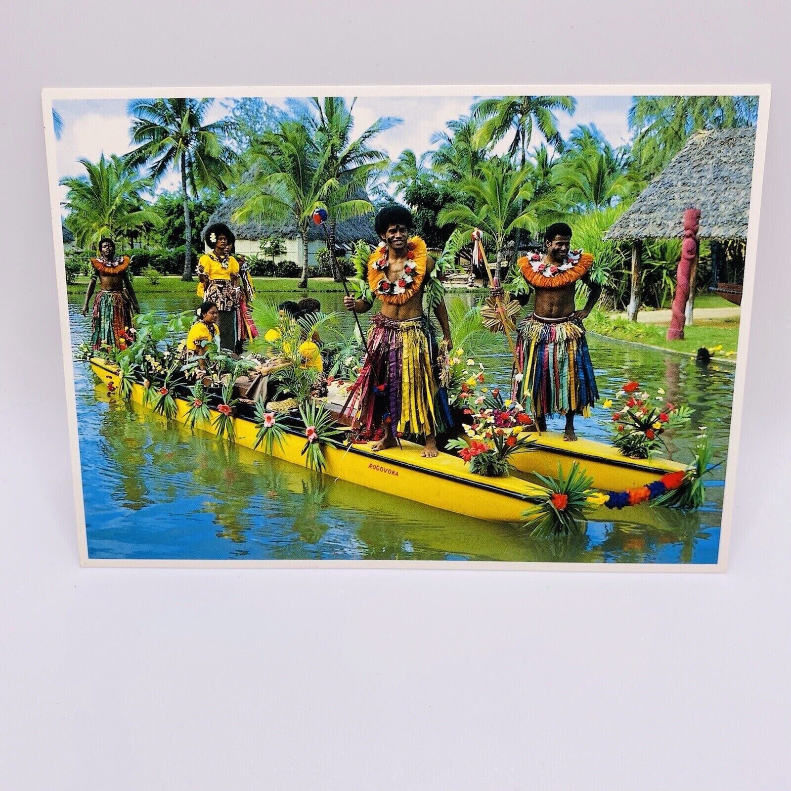 Vintage Postcard Hawaii Unposted Oahu’s Polynesian Culture Center