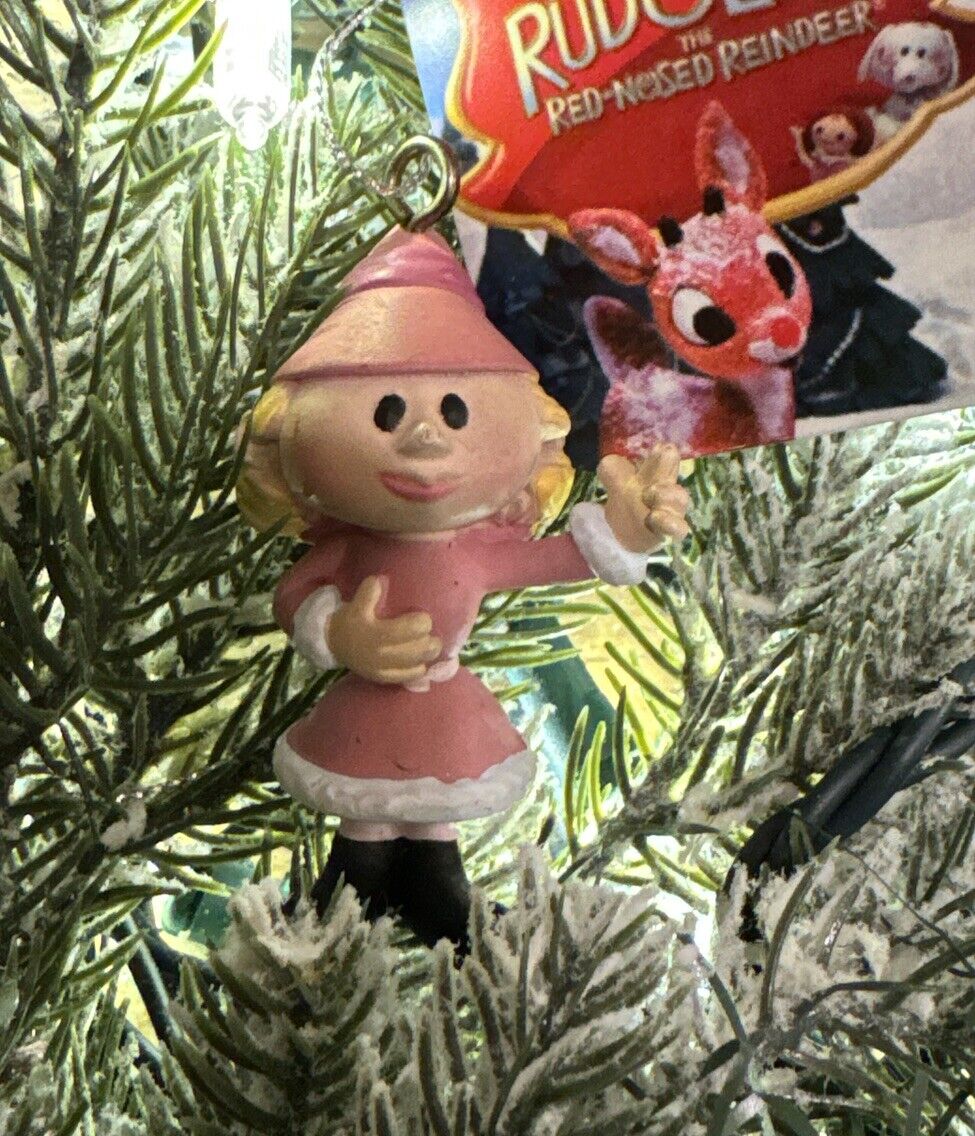 New SUPER CUTE Pink Girl Elf Rudolph Red Nosed Reindeer Christmas Tree Ornament