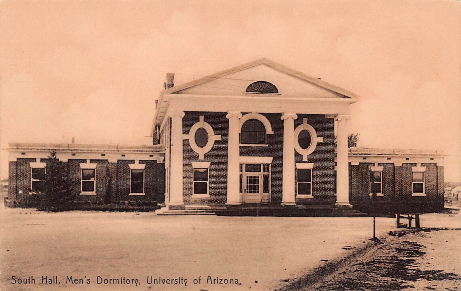 Tucson AZ University of Arizona Campus South Hall demolished Vtg Postcard D10