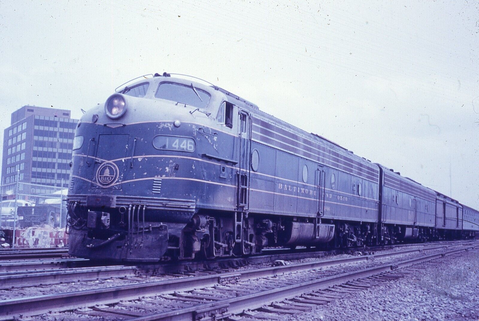 Duplicate Train Slide Baltimore Ohio E-8 #1446 12/1963 Silver Spring