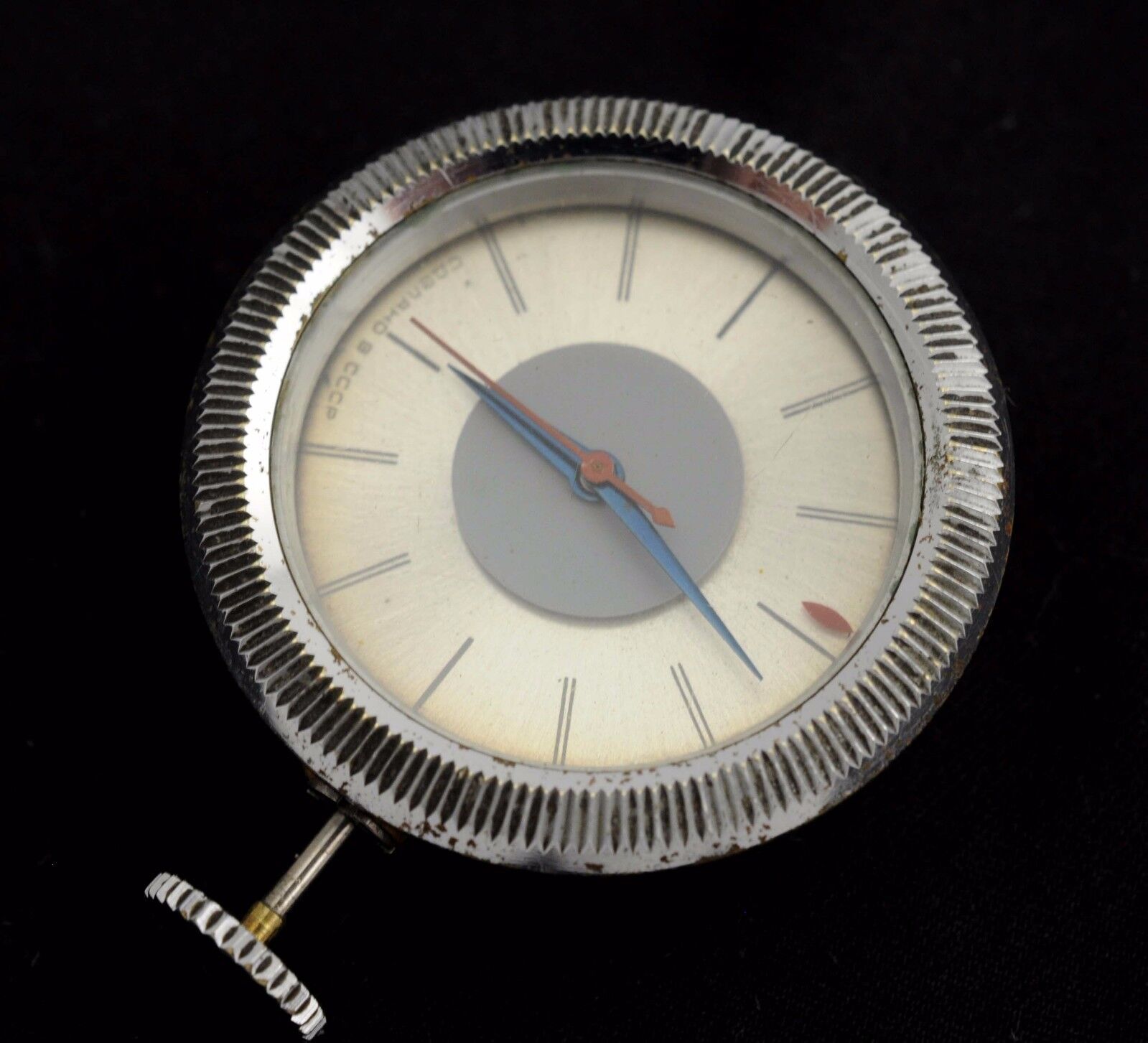 196 ChS Soviet mechanical miniature clock from transistor radio SIGNAL-601