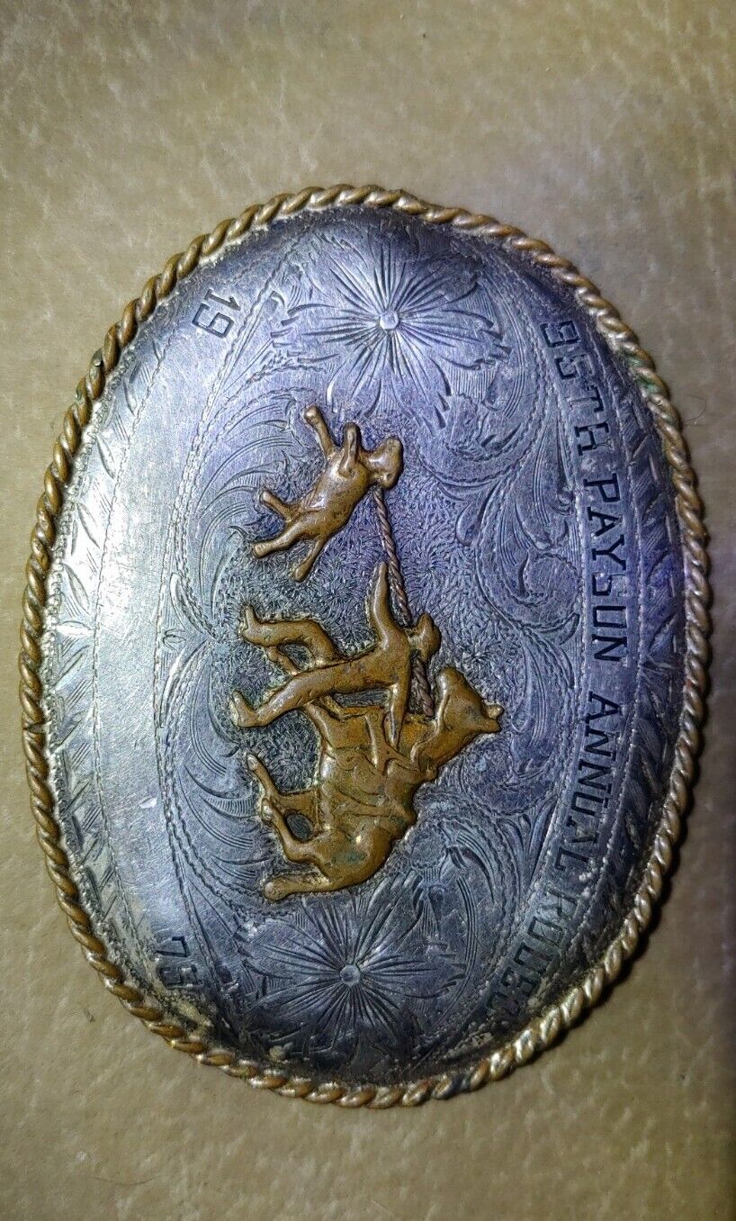 Rare Vintage 95th Payson Annual rodeo 1973 Belt Buckle