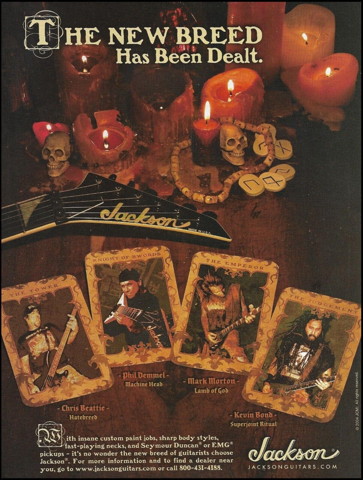 2004 Jackson Guitar Ad with Hatebreed Machine Head Lamb of God Superjoint Ritual
