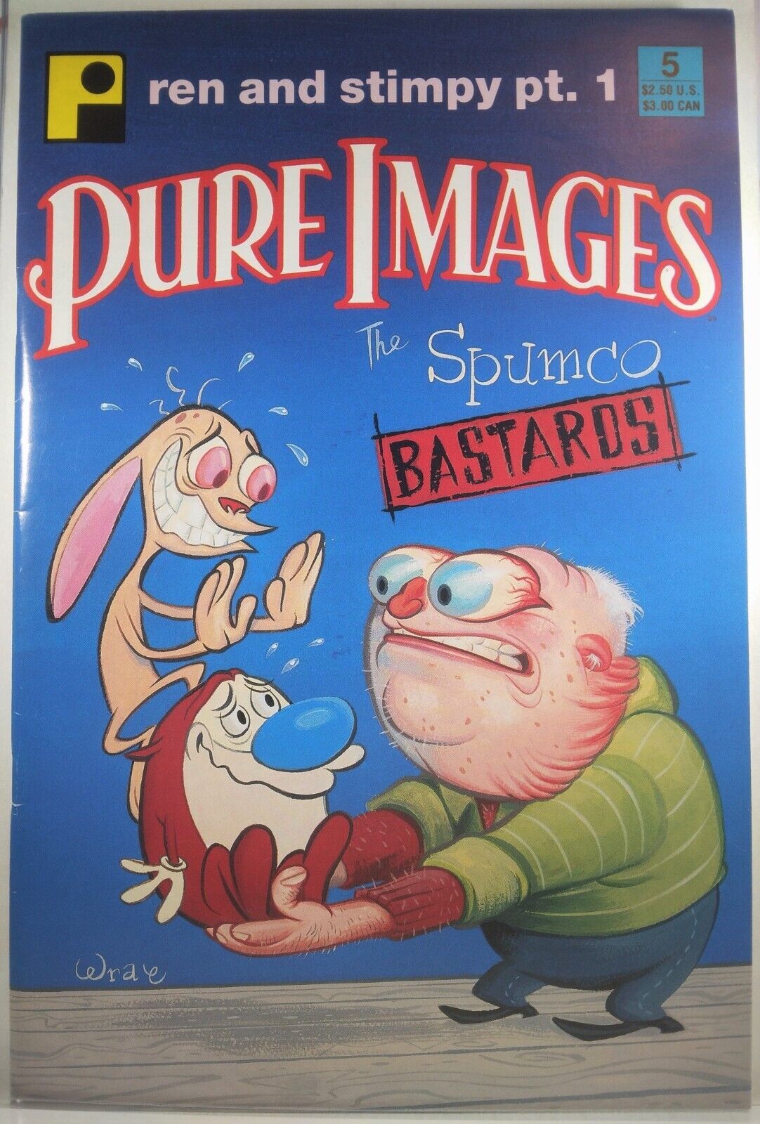 🔴🔥 PURE IMAGES #5 VF- 🔑 1st REN AND STIMPY appearance 1990 SPUMCO NICKELODEON