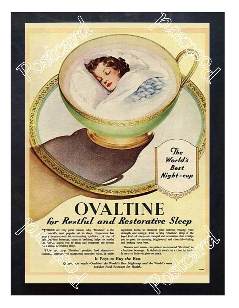 Historic Ovaltine Sleep In A Cup 1951 Advertising Postcard