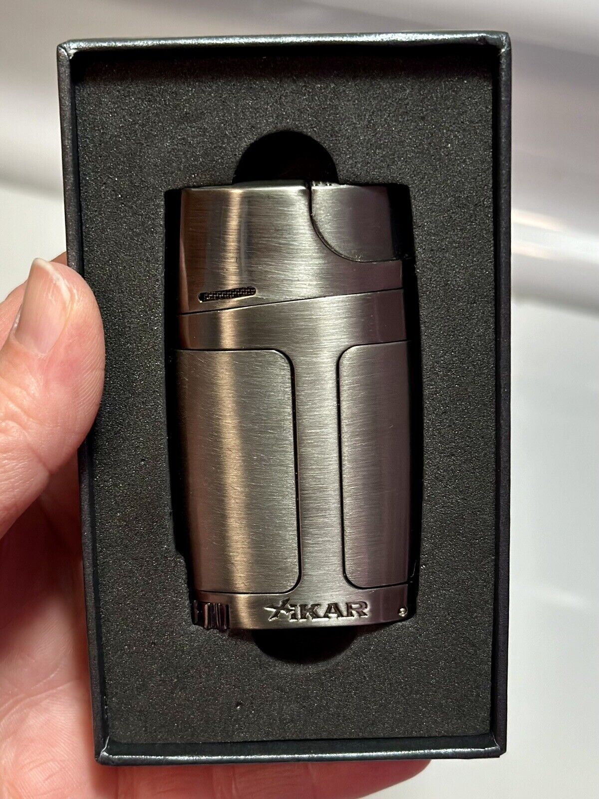 Xikar ELX Dbl Jet Flame Lighter, Cigar Punch, Gunmetal, New- Open Box