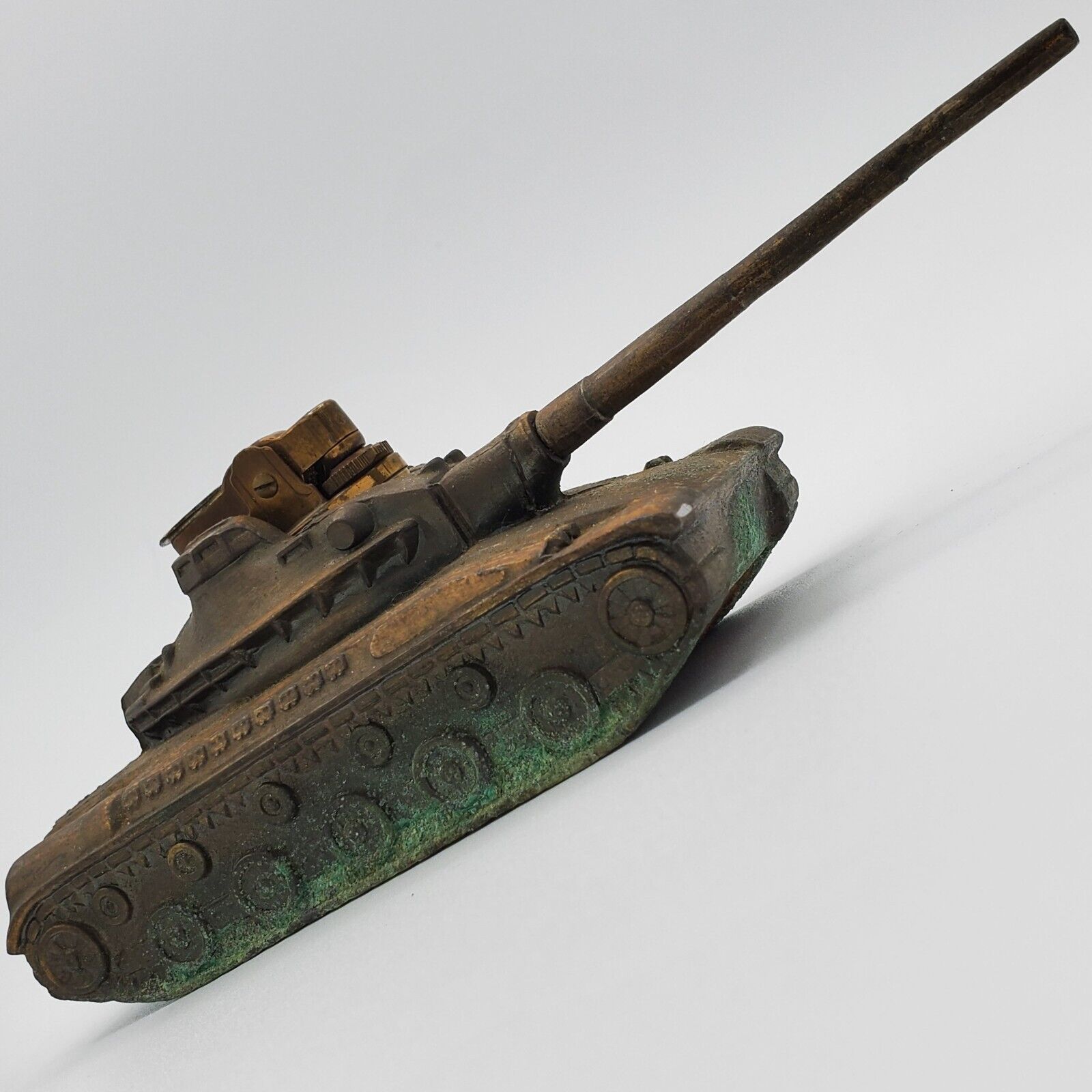 WW2 British Centurion tank fighting vehicle table lighter brass metal Vintage
