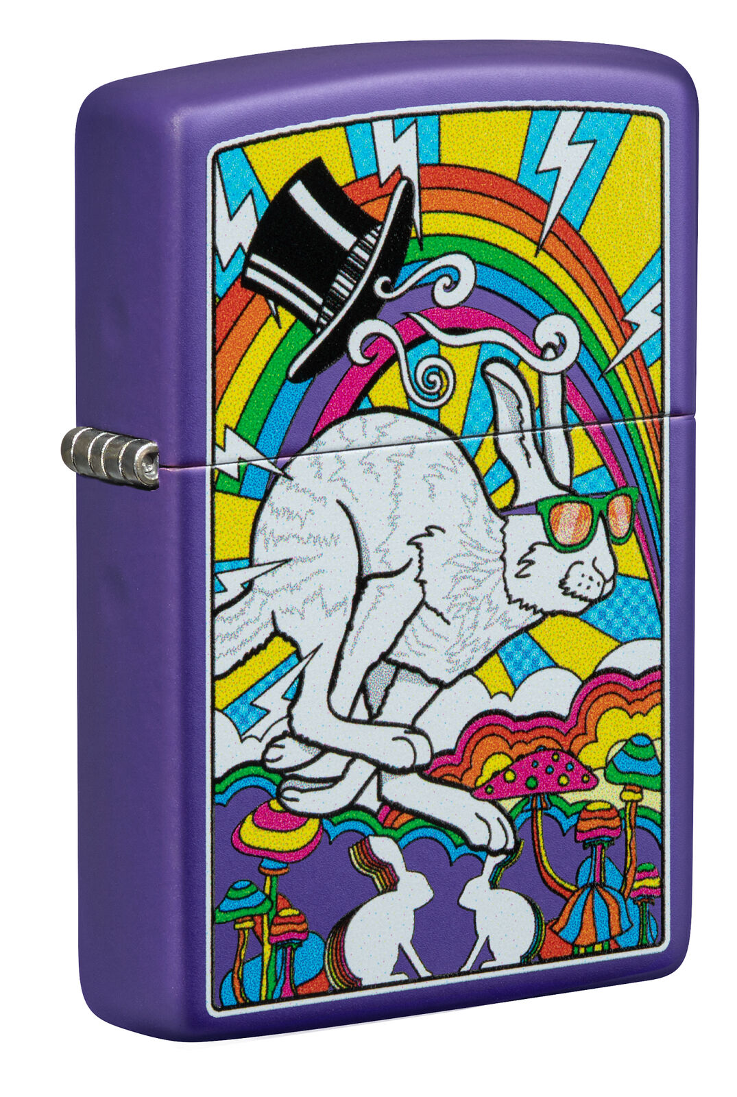 Zippo White Rabbit Design Purple Matte Windproof Lighter, 237-090423