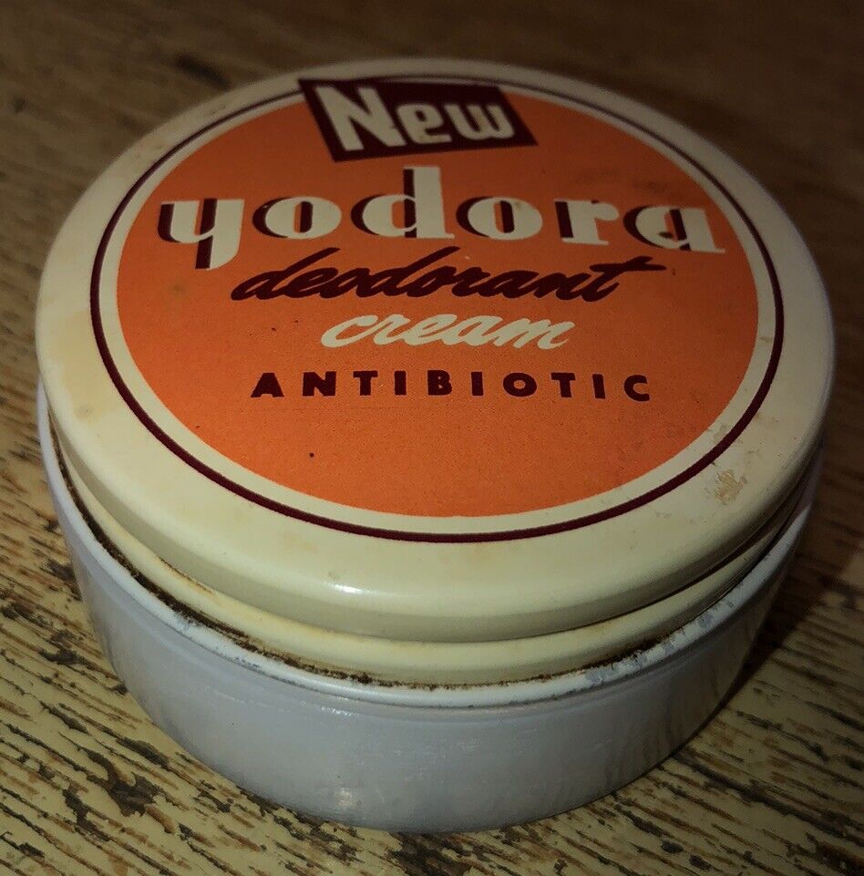 Yodora Deodorant Cream Antibiotic 1-1/2 Oz. McKesson & Robbins Jar 1950s