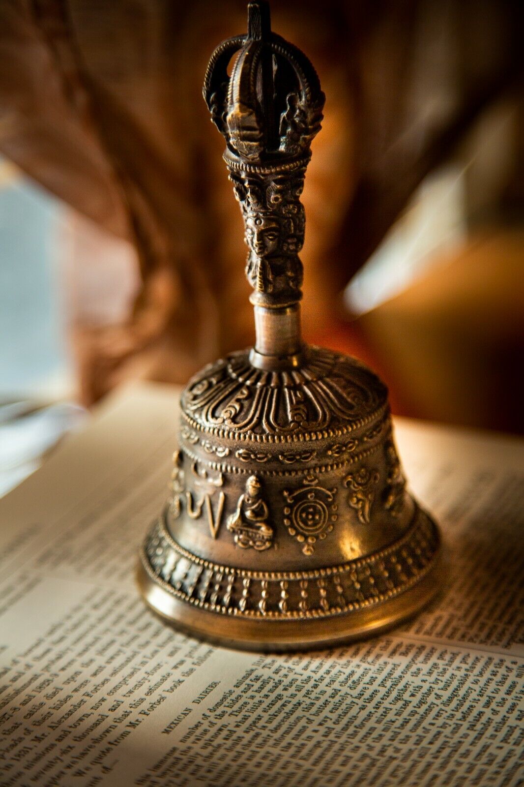 Tibetan Pure Handmade 7 metals Bell for meditation, yoga and craving