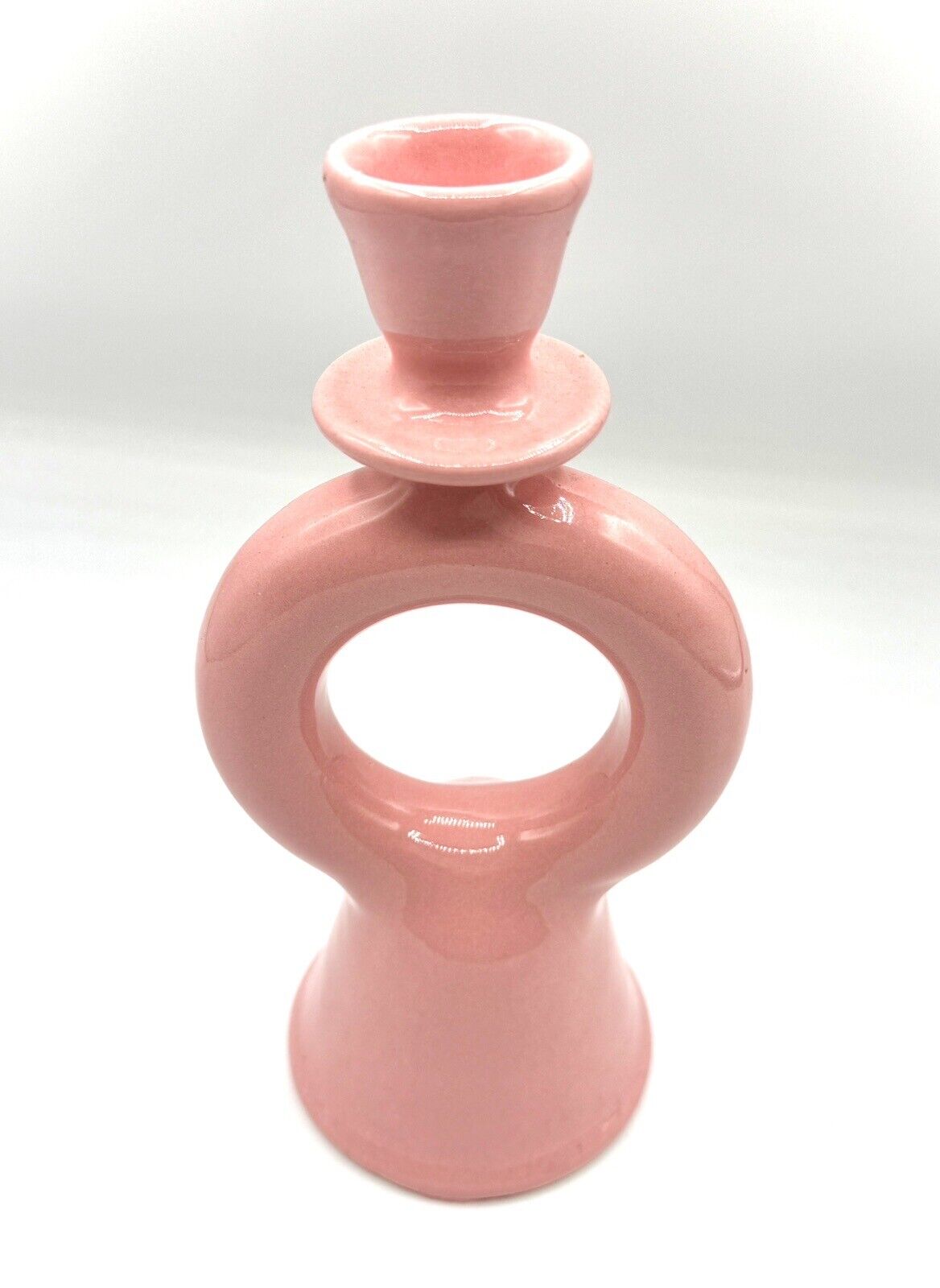Modern Pink Moroccan Ceramic Candlestick Candle Holder Sculpture