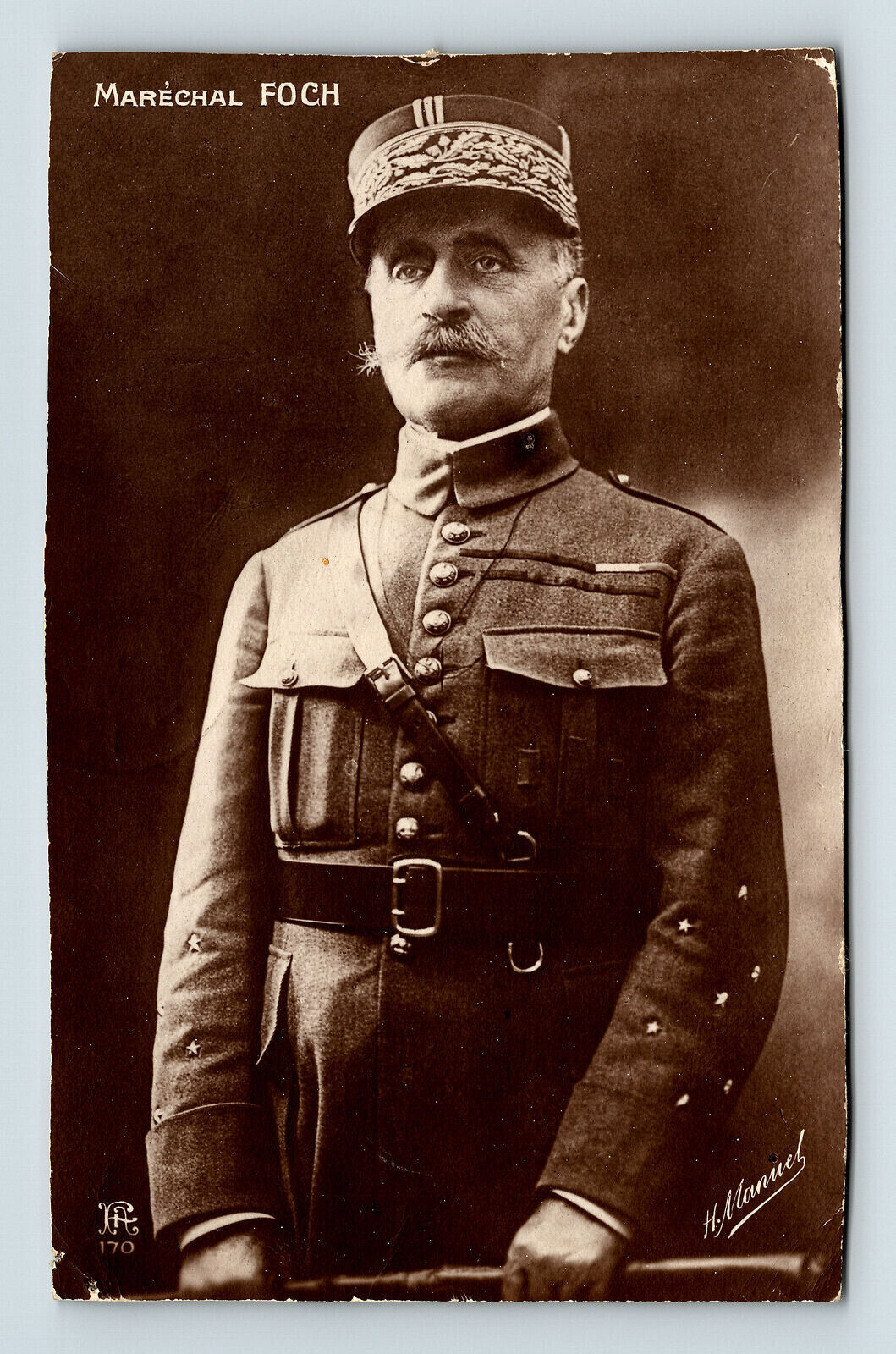 WWI Era RPPC Postcard France Marechal Ferdinand Foch Allied Supreme Commander