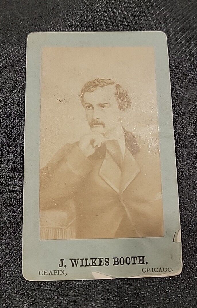 RARE Early John Wilkes Booth CDV Carte de Visite Large Amazing Image Green 1860s