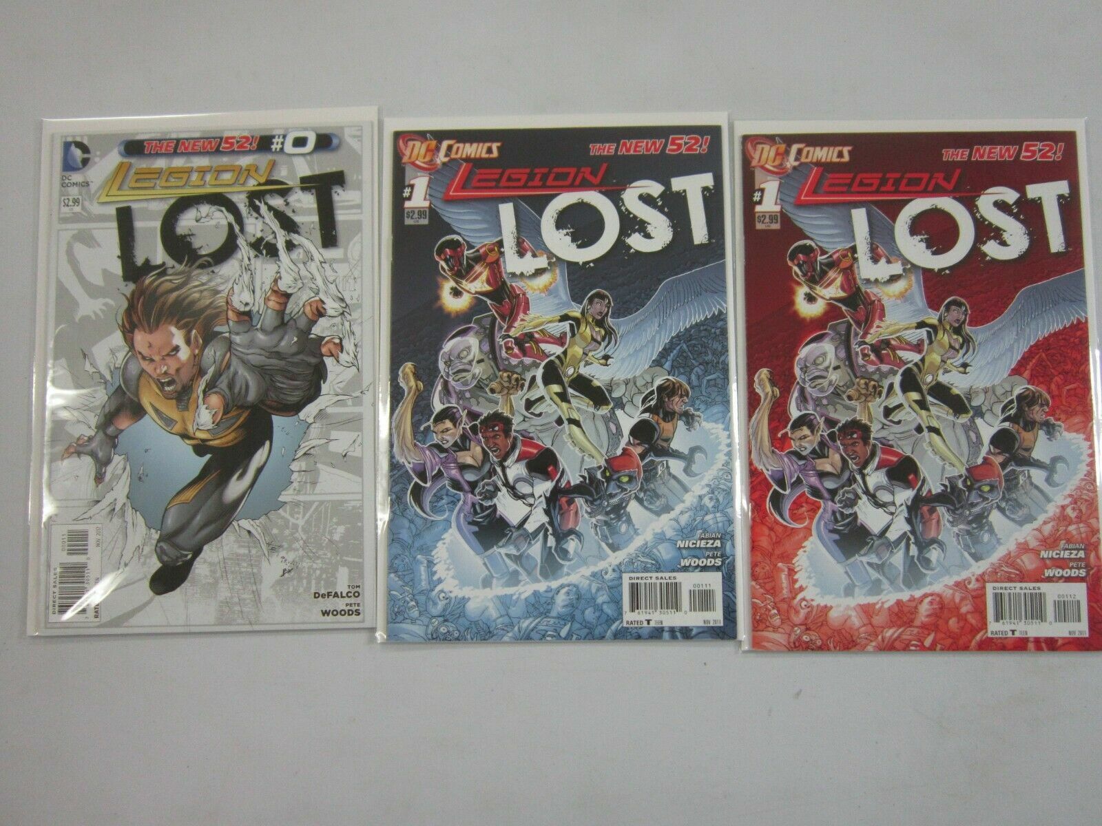 Legion Lost comic lot #0+1 A+B 6.0 FN (2011-12) New 52
