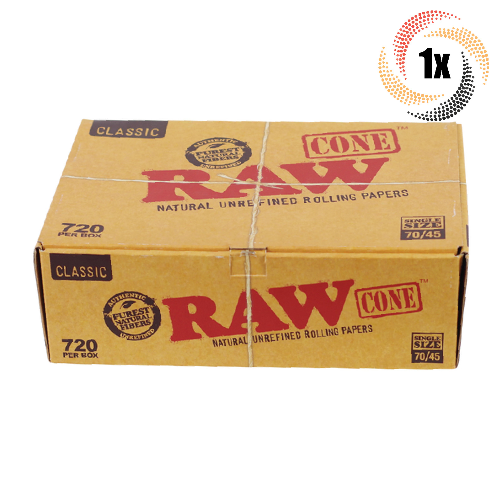 1x Box Raw Classic Cones | 720 Per Box | Single Size 70MM/45MM | + 2 Free Tubes