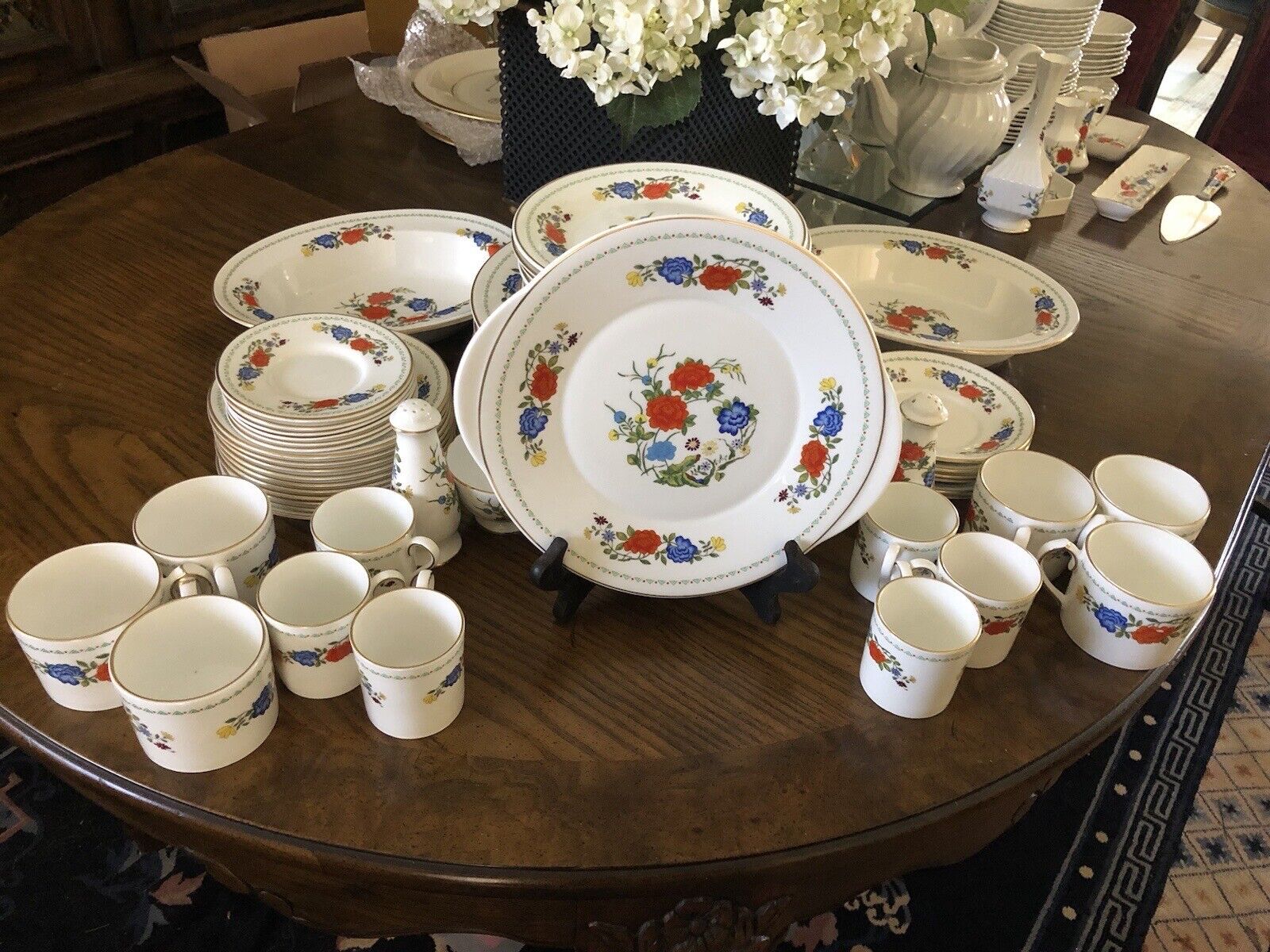 Aynsley Famille Rose China - Huge Set w Place Settings & Serving Pieces  England