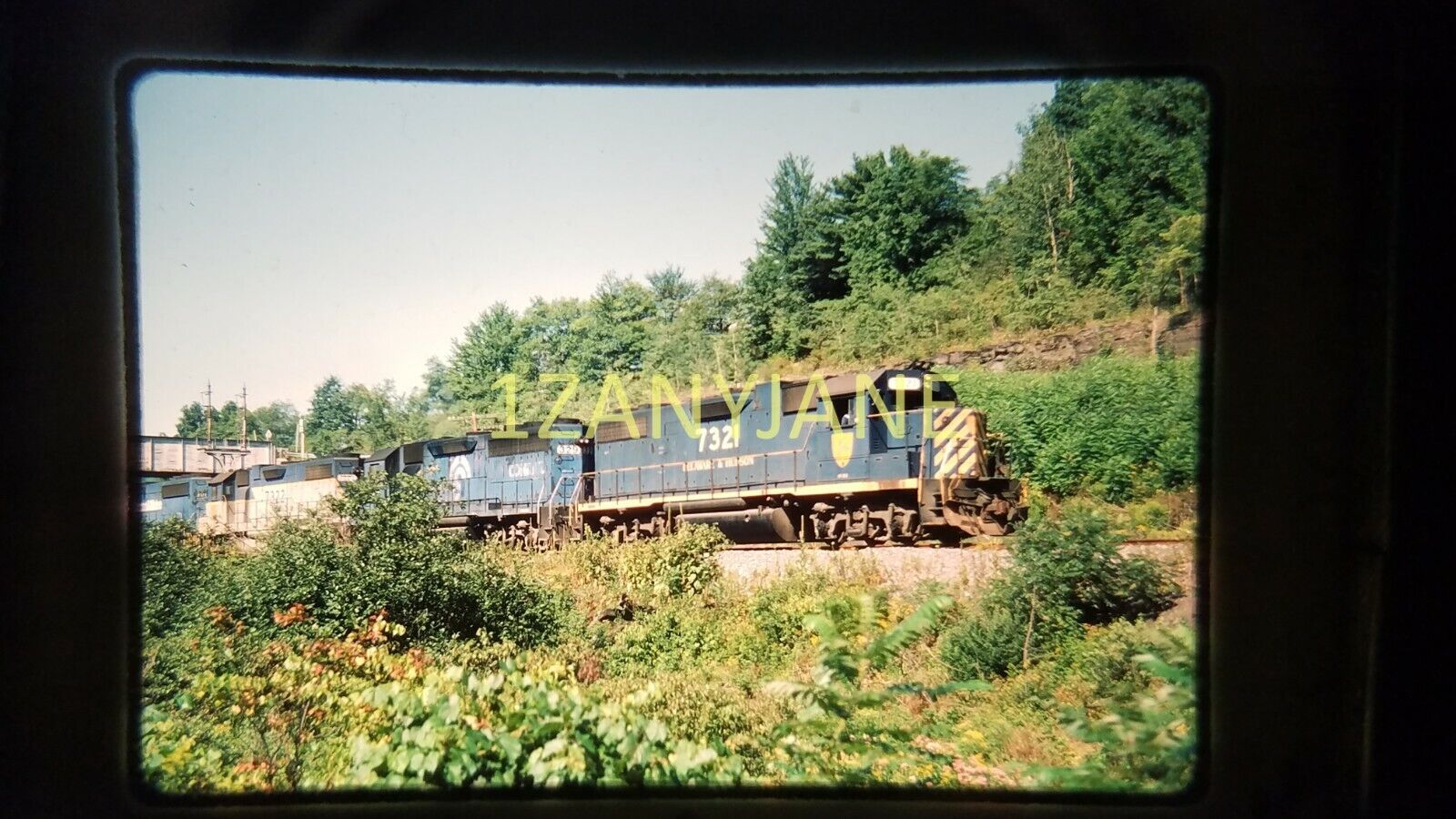TTI12 TRAIN SLIDE Railroad MAIN Line D & H 7321 GP38-2 N BOUND ONEONTA NY 1985