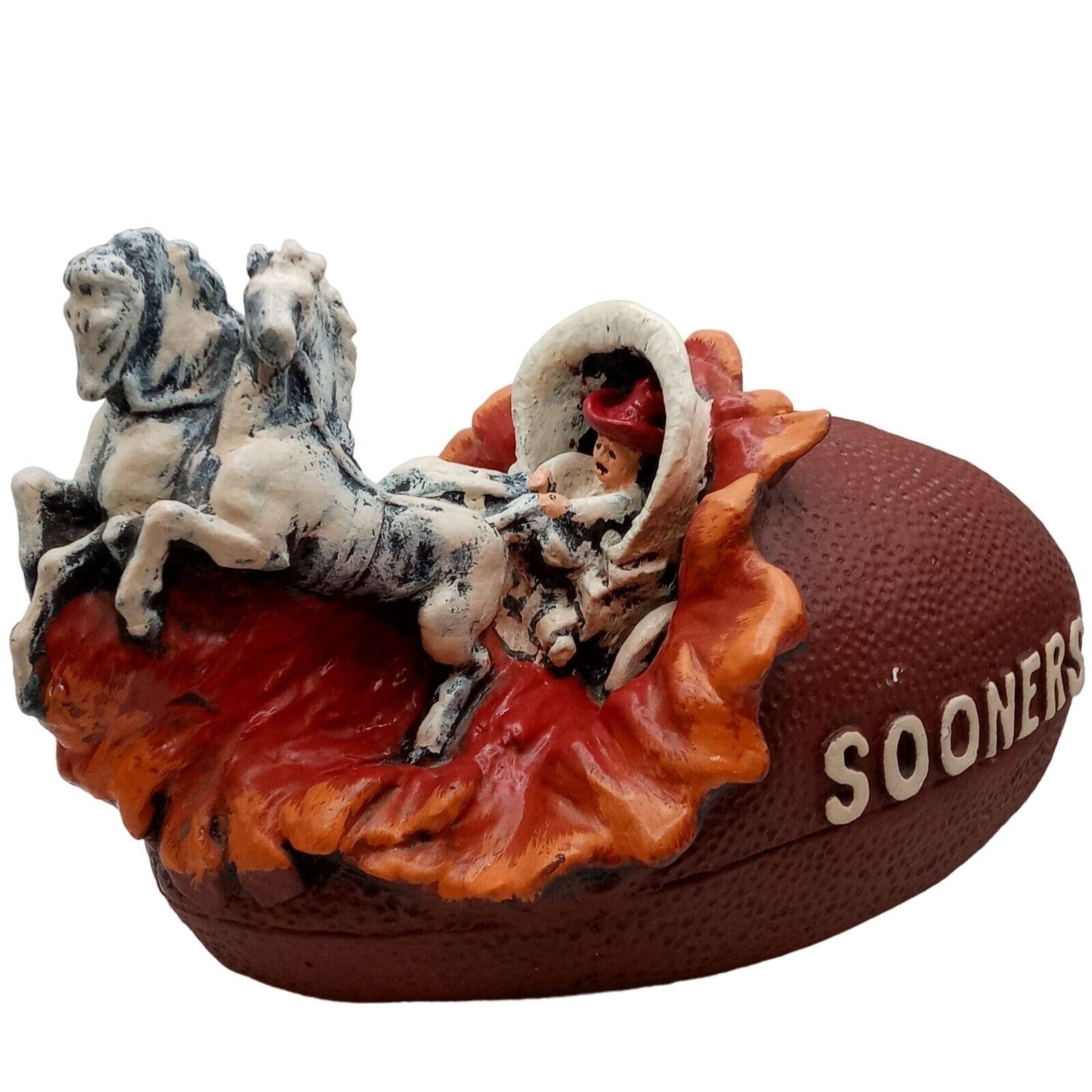 Oklahoma Football Sculpture Vintage OOAK Statue Sports Horse OK Unusual Oddity