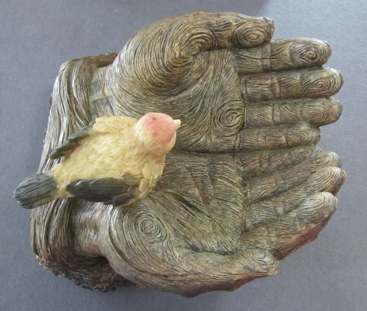By His Hands We All Are Fed Religious Artwork Sculpture Bird Feeder Hand Painted