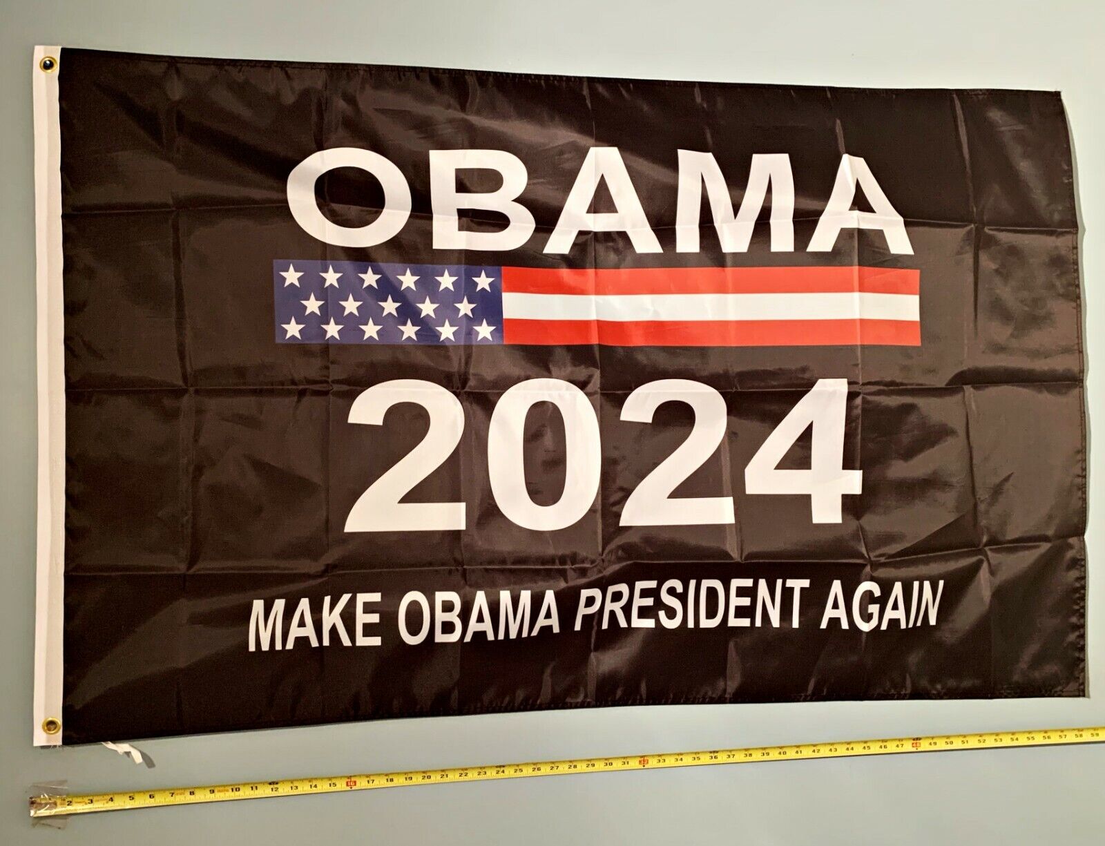 BARACK OBAMA FLAG  USA SELLER* Make Obama President 2024 USA Sign 3x5\'