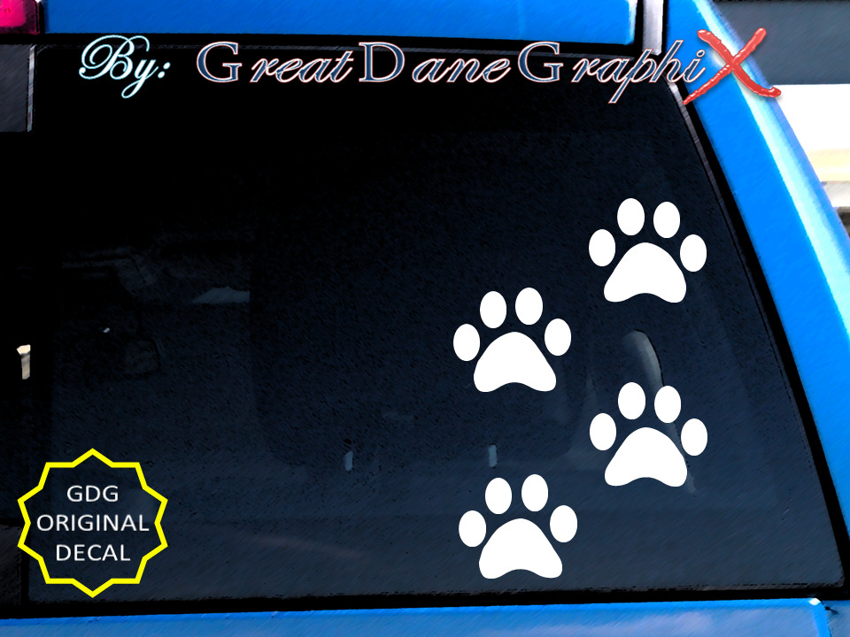 Dogs Paw Prints -Vinyl Decal Sticker -Color -HIGH QUALITY