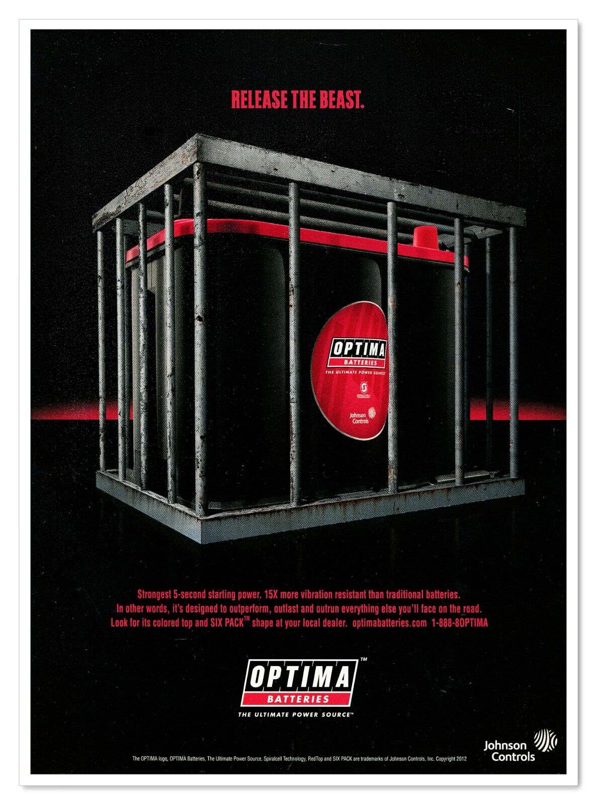 OPTIMA Batteries Release the Beast 2013 Full-Page Print Magazine Petroliana Ad