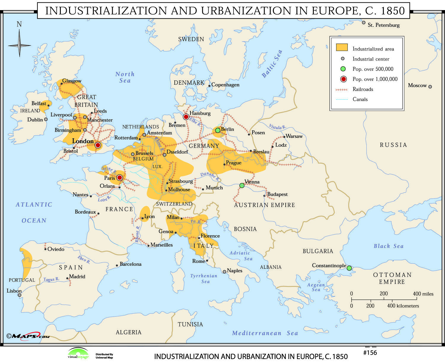 156 Industrialization & Urbanization in Europe, 1850