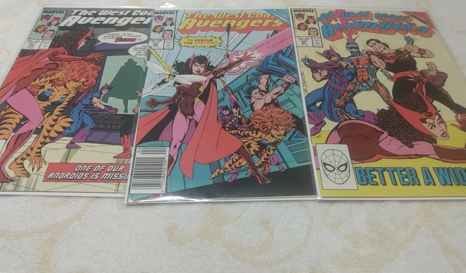 West Coast Avengers #42, 43, 44 Vision Quest - Byrne. High Grade Unread