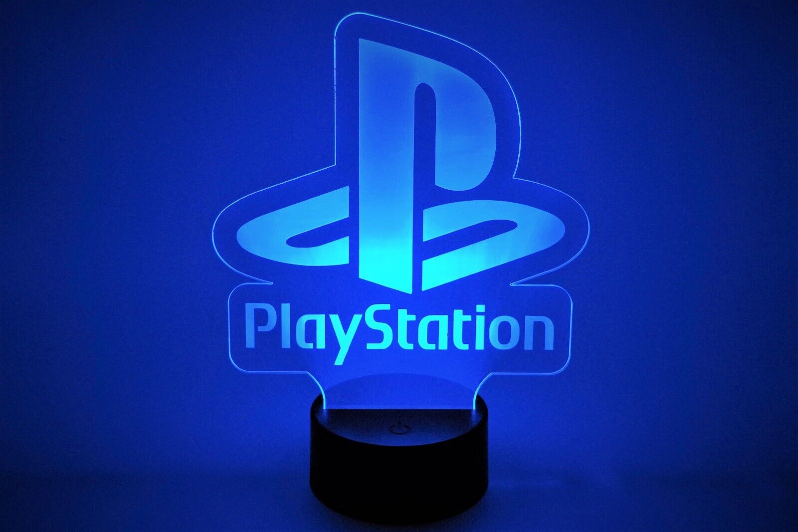 Playstation PS5 LED Edge Lit Light Up Sign W/ 16 Color Base & Remote Game room