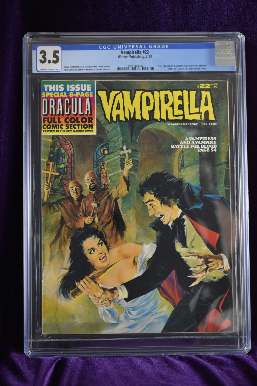Vampirella CGC 3.5 #22 Warren Publishing 3/73 White Pages