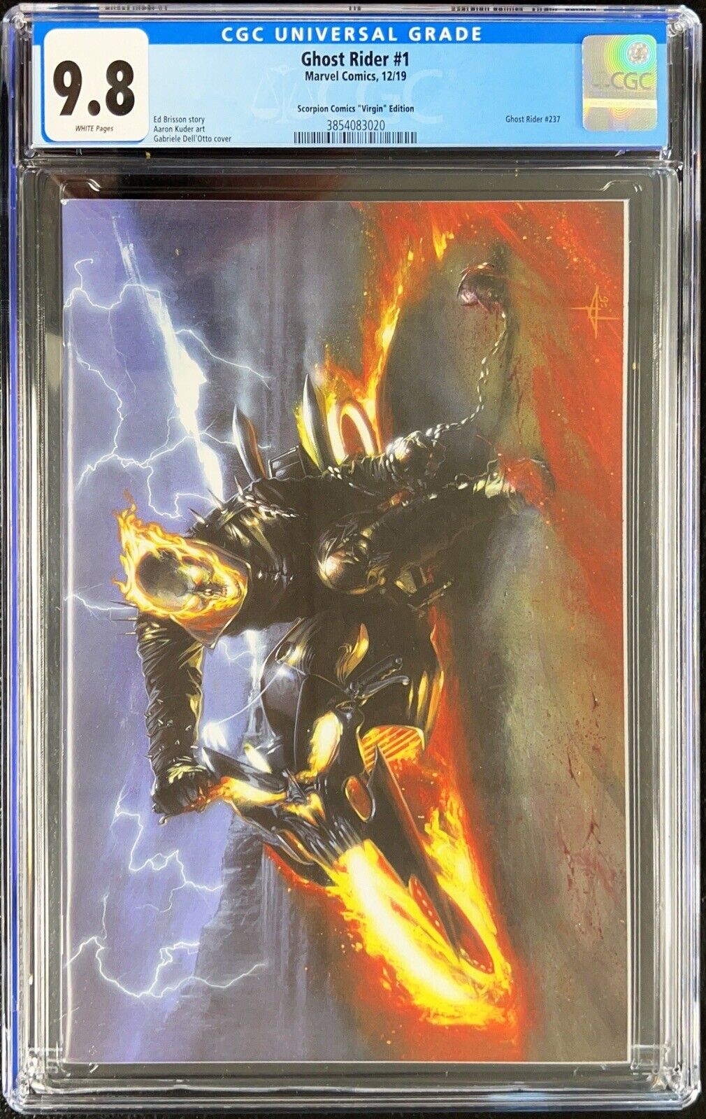 Ghost Rider #1 Gabriele Dell\'Otto Virgin Cover Limited To 556/600 COA CGC 9.8
