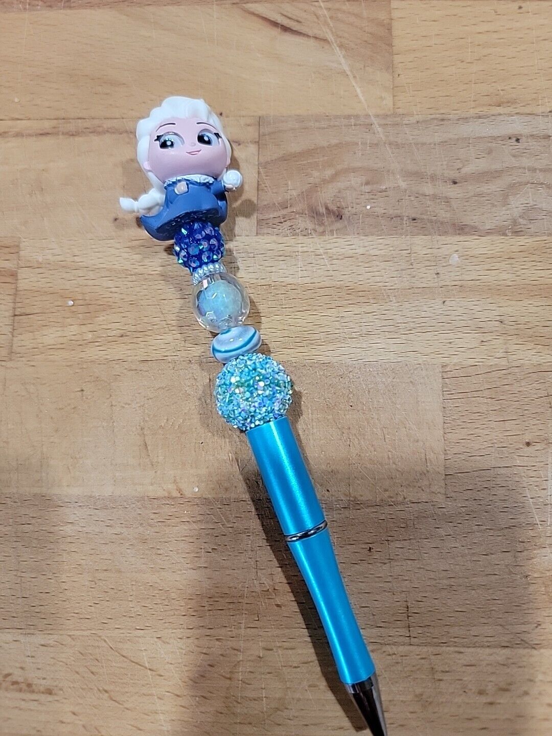 One Of A Kind Handmade Disney Ball Point Pen Elsa From Frozen Blk Ink Twist...
