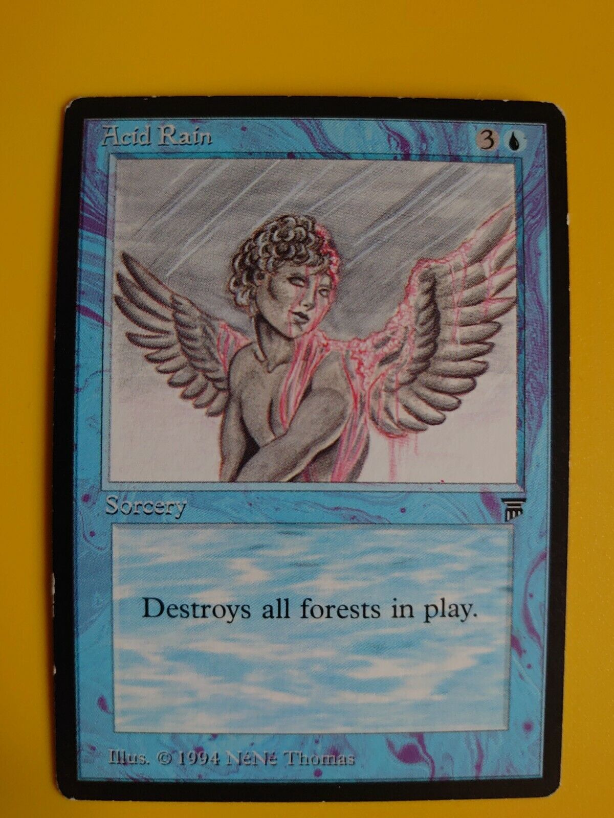 MTG Card. Acid Rain. Legends 1994. Destroy all forests in play. Wear as pictures