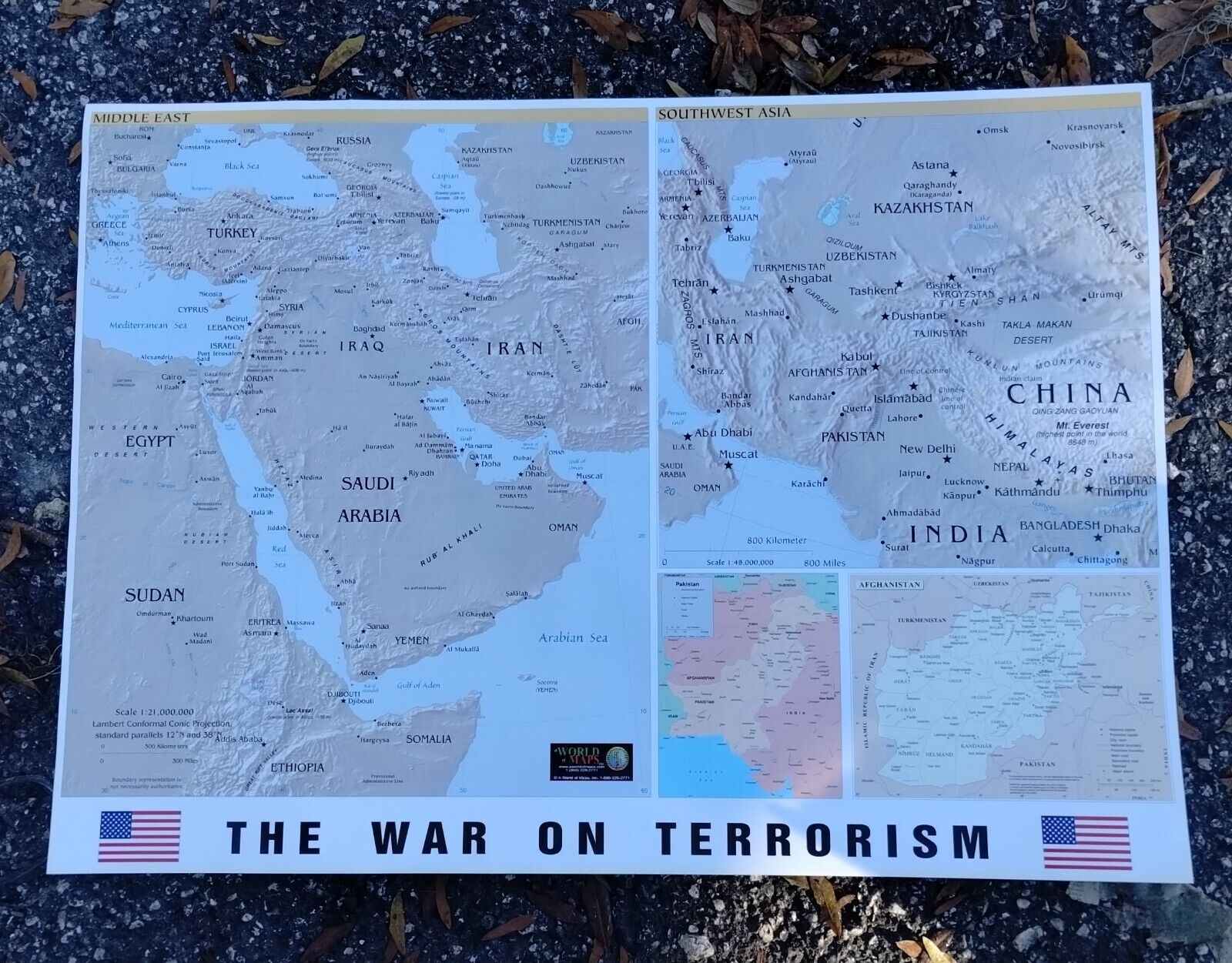 Global War On Terrorism Maps (Original 2001 Maps) Used By Allied Armed Forces