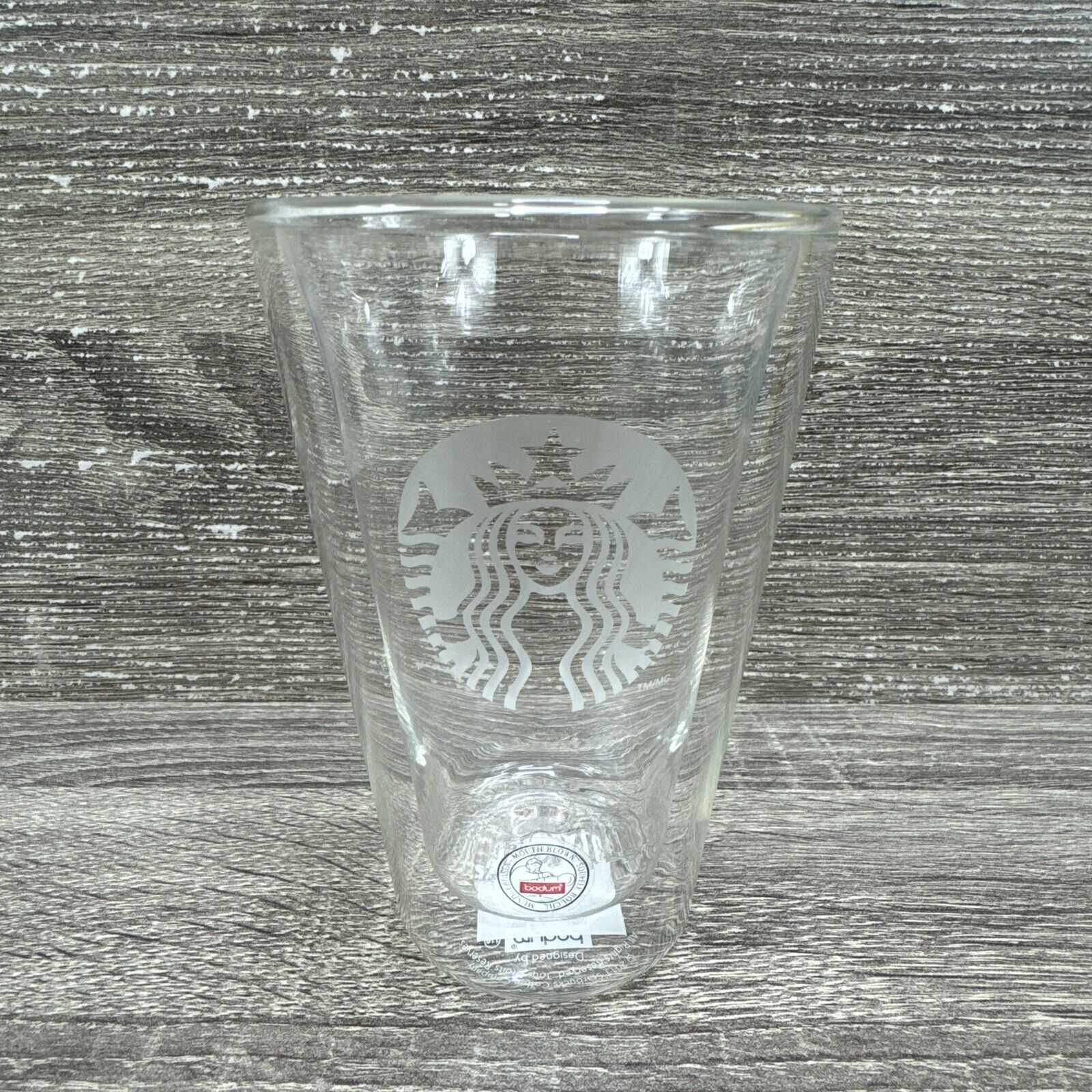 TEAVANA STARBUCKS 14oz BODUM DOUBLE WALL GLASS CUP SIREN ETCHED RETIRED 2011 NWT