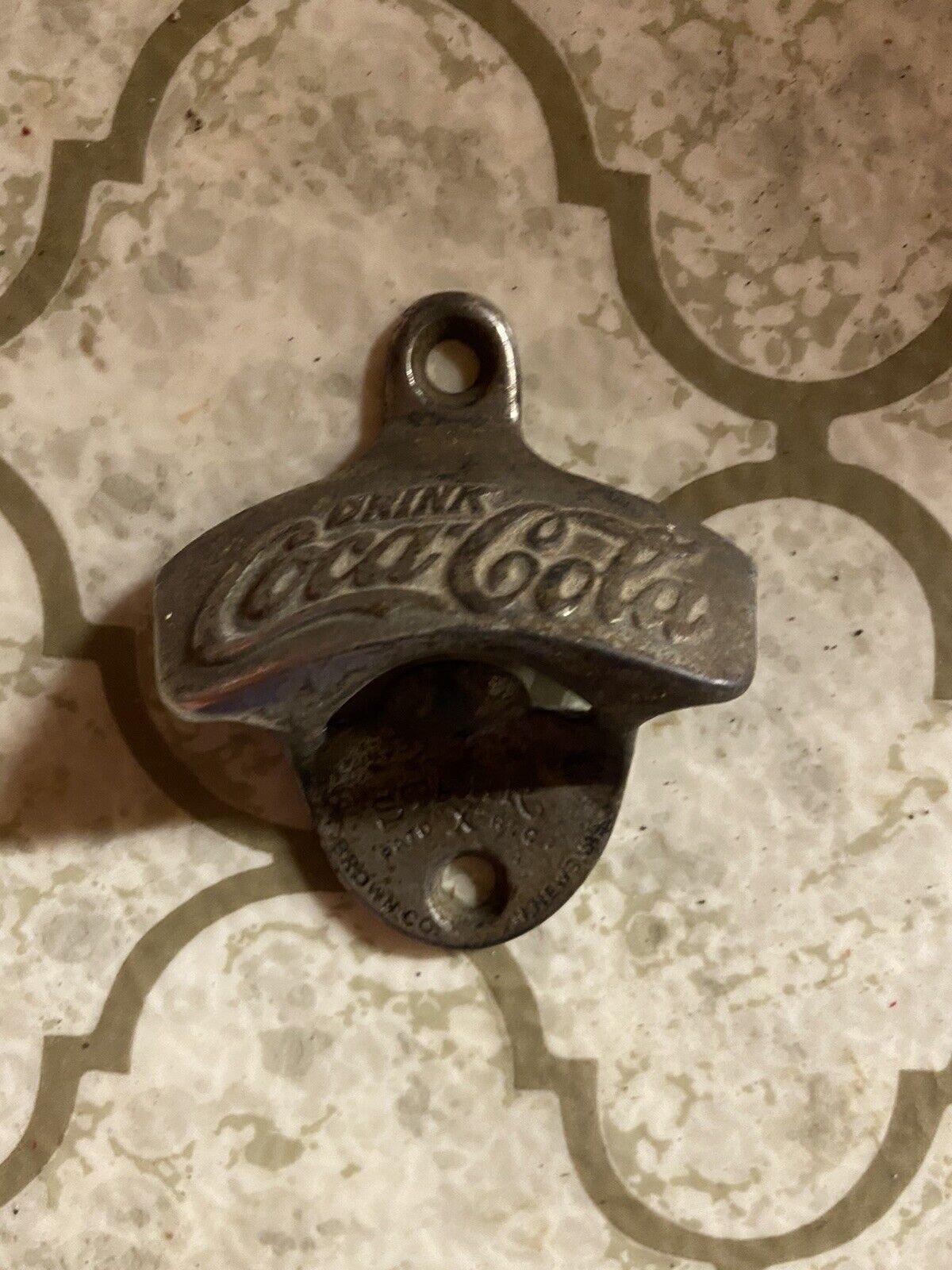 Antique Coca Cola Wall Mount Bottle Opener STARR X Brown Co PATD REG 1924 Md USA