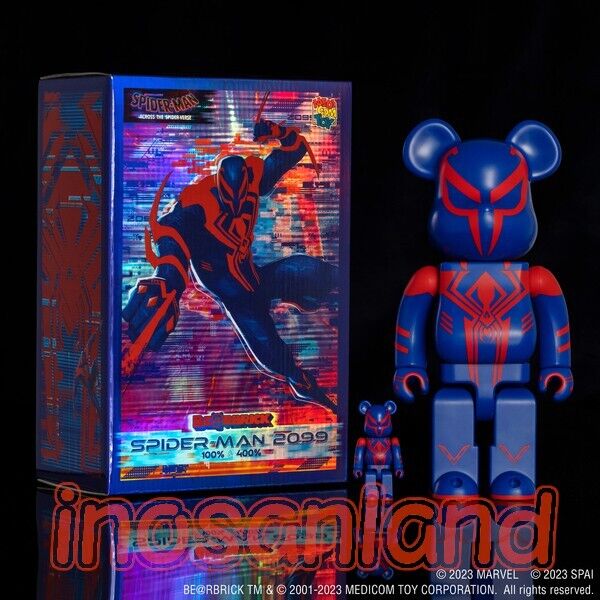 BE@RBRICK SPIDER-MAN 2099 SpiderMan Across the Spiderverse 400 & 100 Set Limited