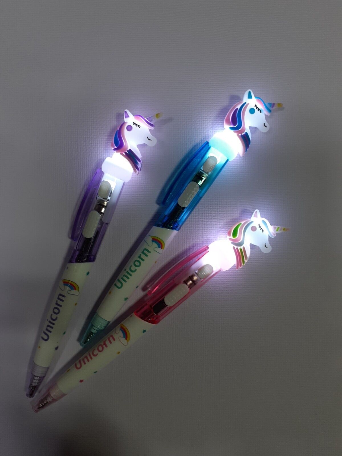 Light-Up UNICORN PEN, FUN for Office School Writing Stationery Gifts - 3 colors