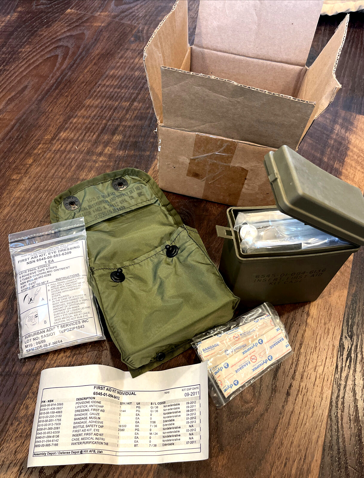NIB 2010 US Army Individual First Aid Supply Kit #8 Original Contents ALICE IFAK