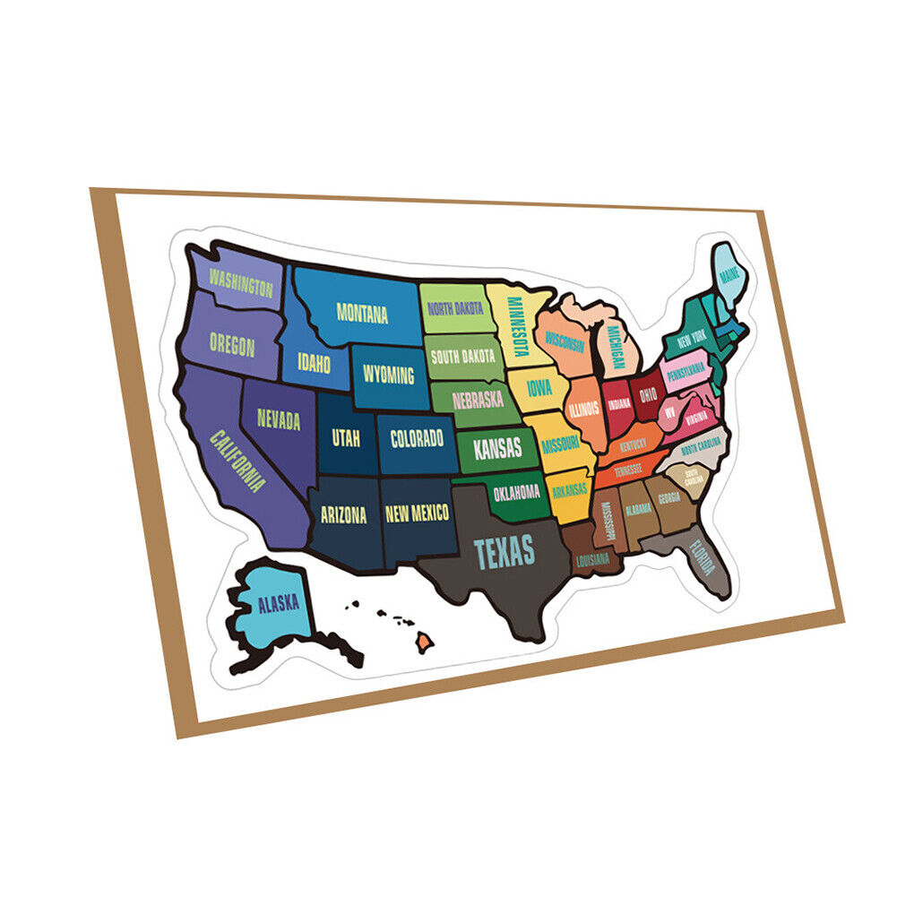 US 1-2Pc RV State Sticker Travel Map 50 USA States Trailer Camper Road Trip 