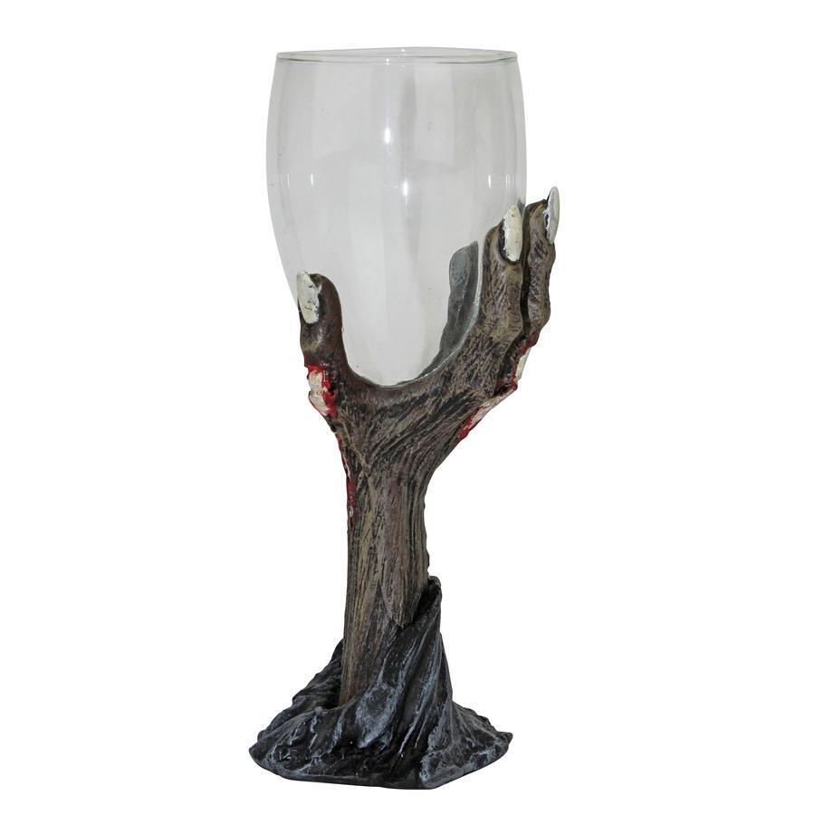 Individual Grand Toast to the Undead Bony Zombie Hand Wine Goblet Chalice