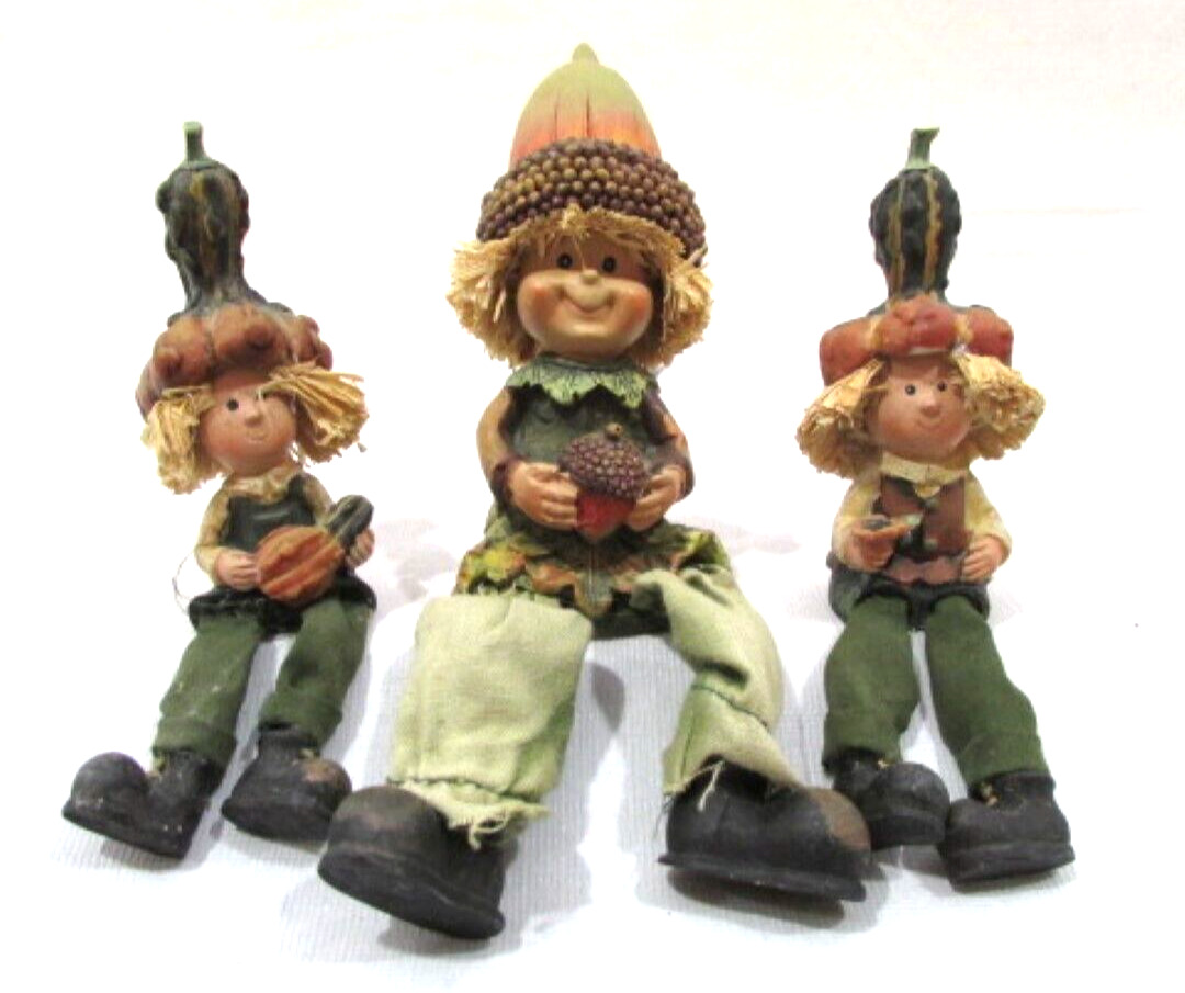 Vintage Fall Harvest Acorn Doll Figurine Decor with Danging Legs Figurines