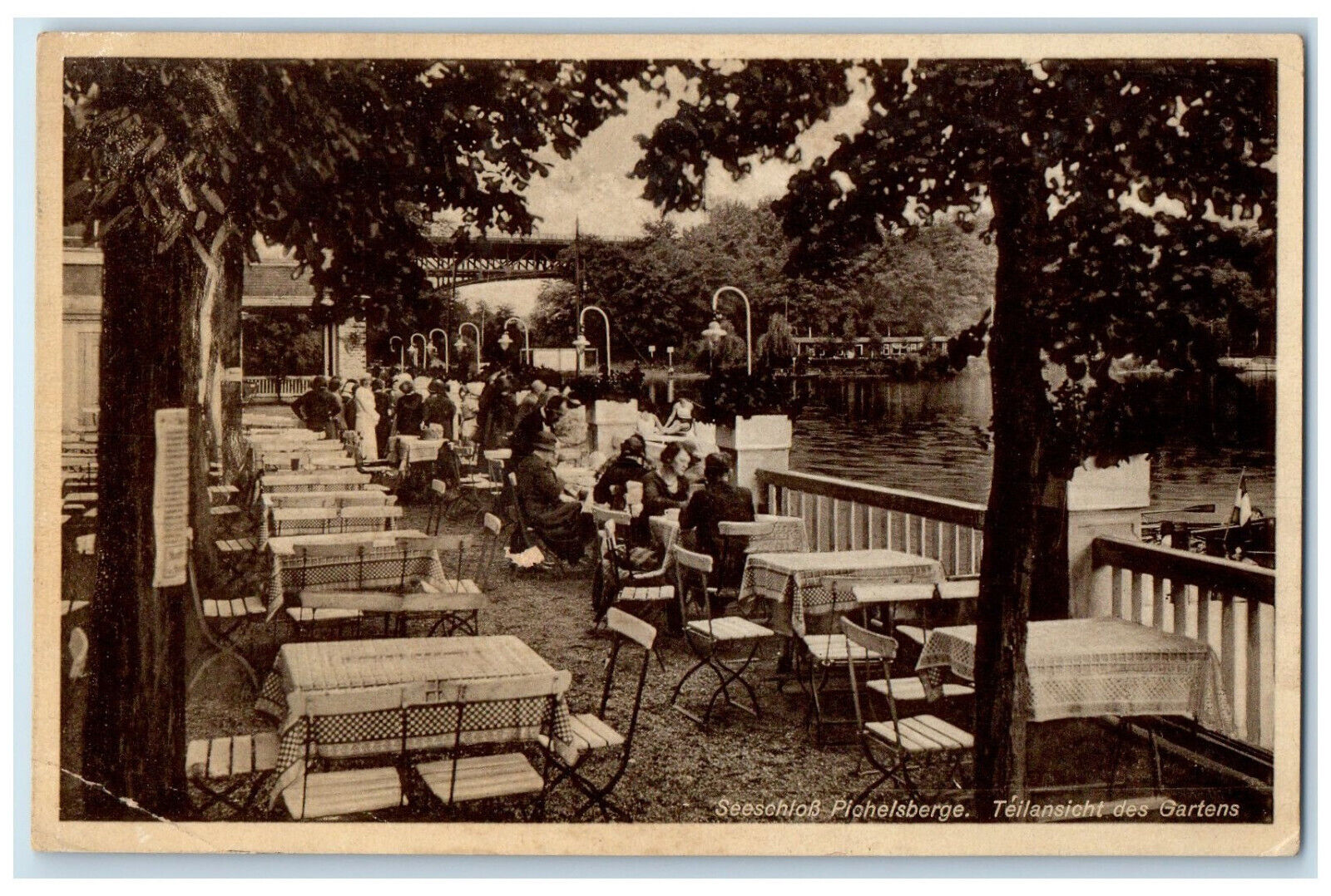 1939 Partial View Of The Garden Seeschloss Pichelsberge Berlin Germany Postcard