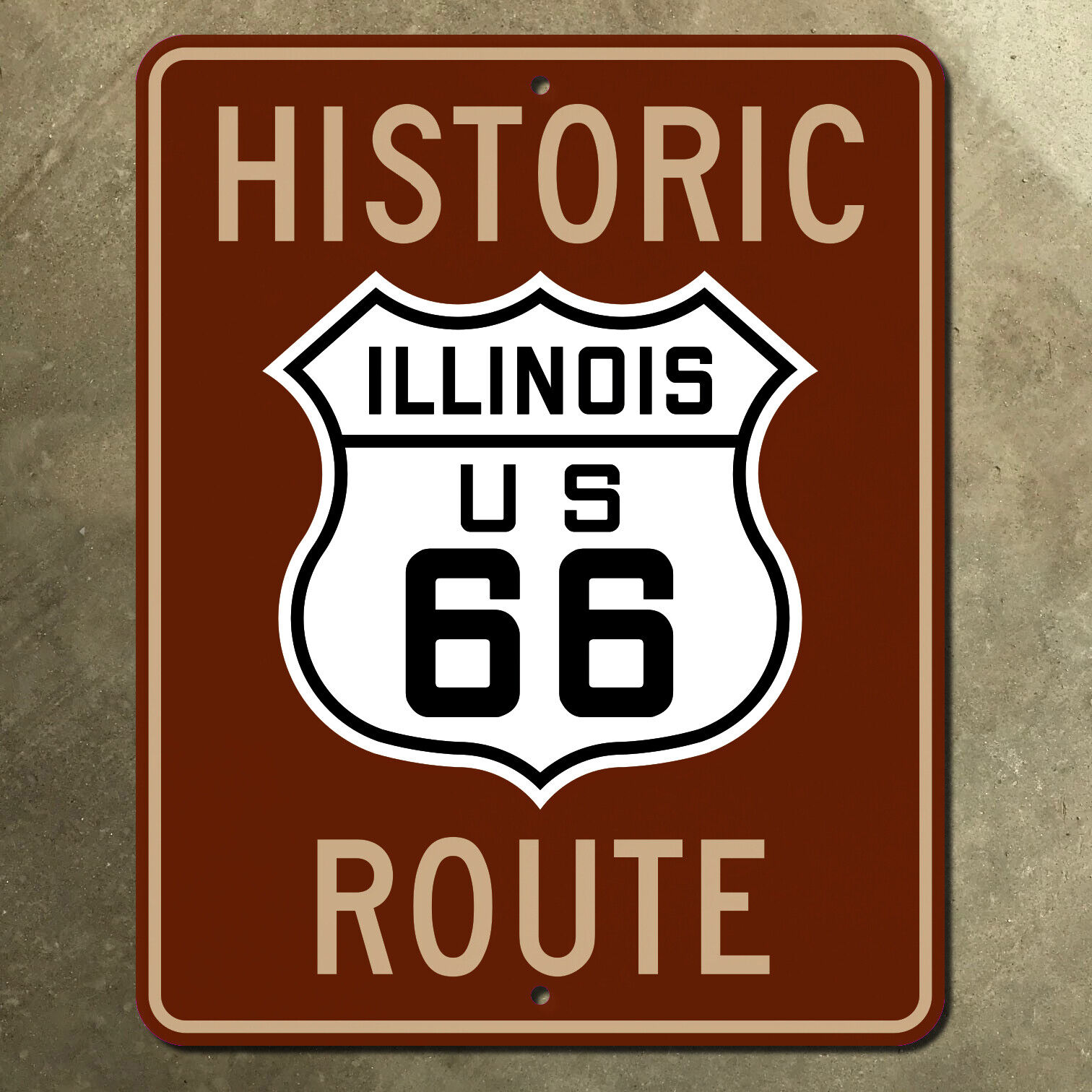 Illinois historic route US 66 Chicago highway road sign mother road 16x20