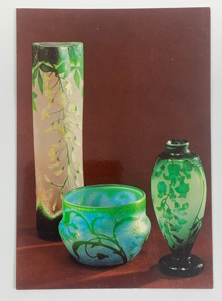 Vases Art Nouveau period Daum Cristallerie de Nancy France Postcard Unposted